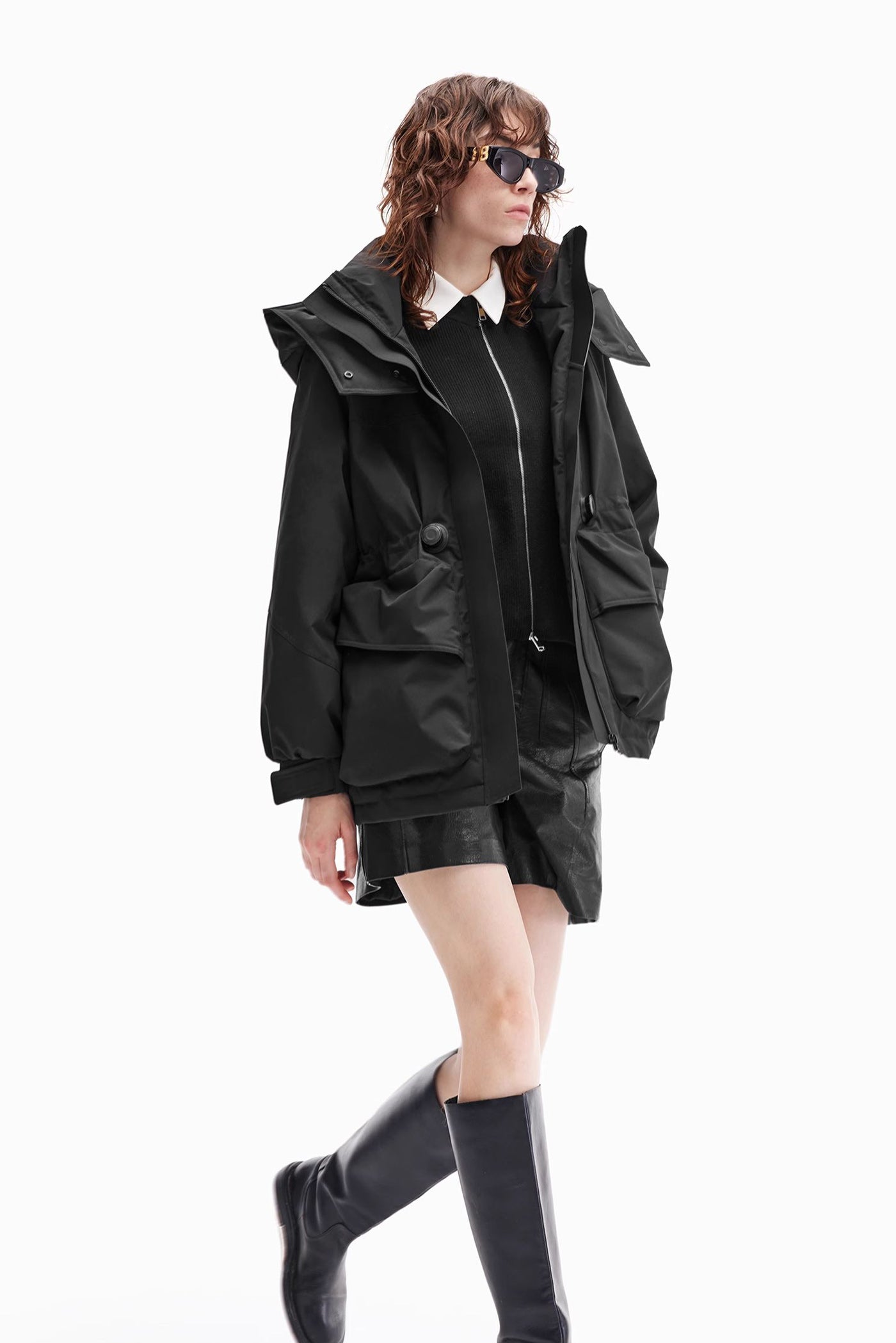 KAMILAN Women's Outdoor Hiking Down Coat – 2025 Winter New Waist-Cinched White Duck Down Hooded Jacket