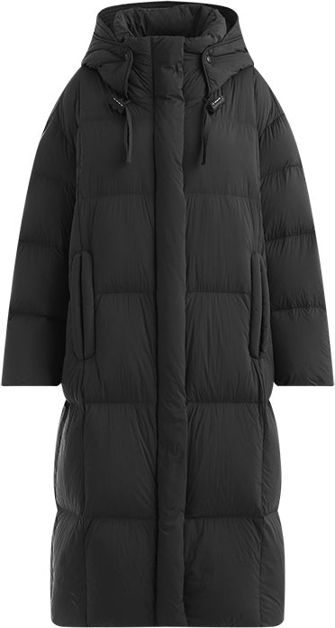 KAMILAN Cocoon-Shape Hooded Mid-Length White Duck Down Coat – 2025 Winter New