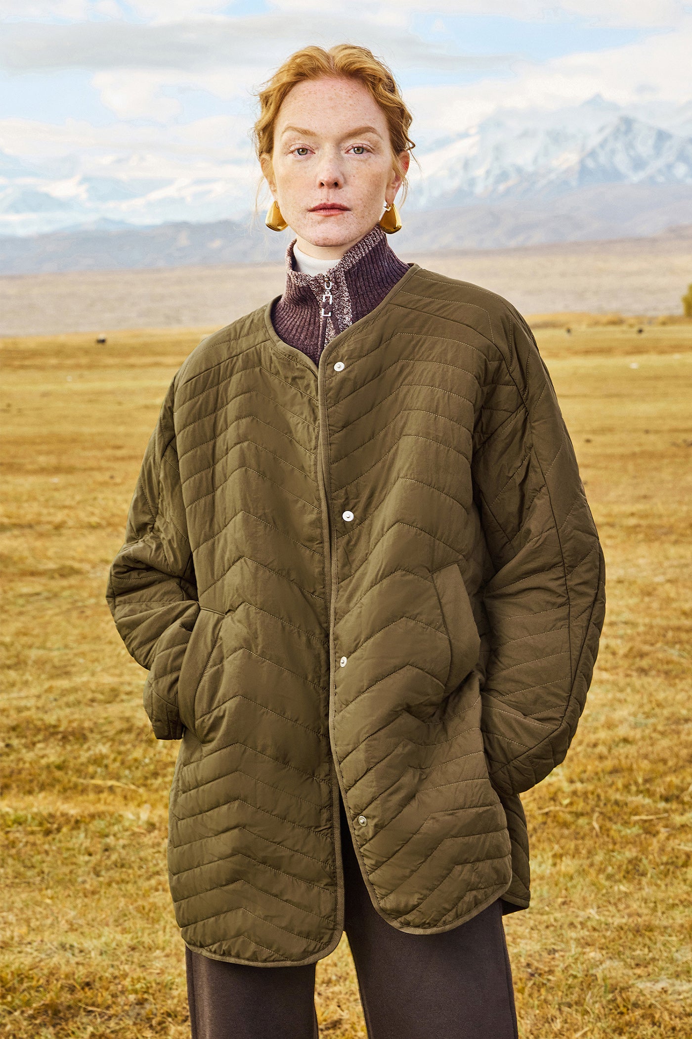 KAMILAN Women's Lightweight Padded Coat – 2025 Winter New Fashionable Cotton Jacket with Detachable Scarf Collar