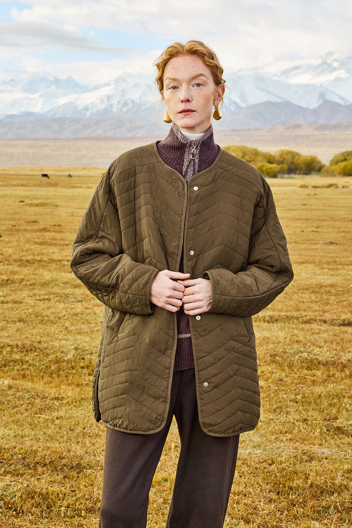 KAMILAN Women's Lightweight Padded Coat – 2025 Winter New Fashionable Cotton Jacket with Detachable Scarf Collar