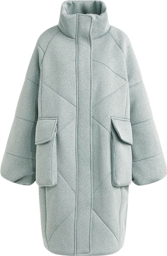 KAMILAN Women's Chic Wool-Padded Coat – 2025 Winter Collection, Warm Mid-Length Thickened Jacket