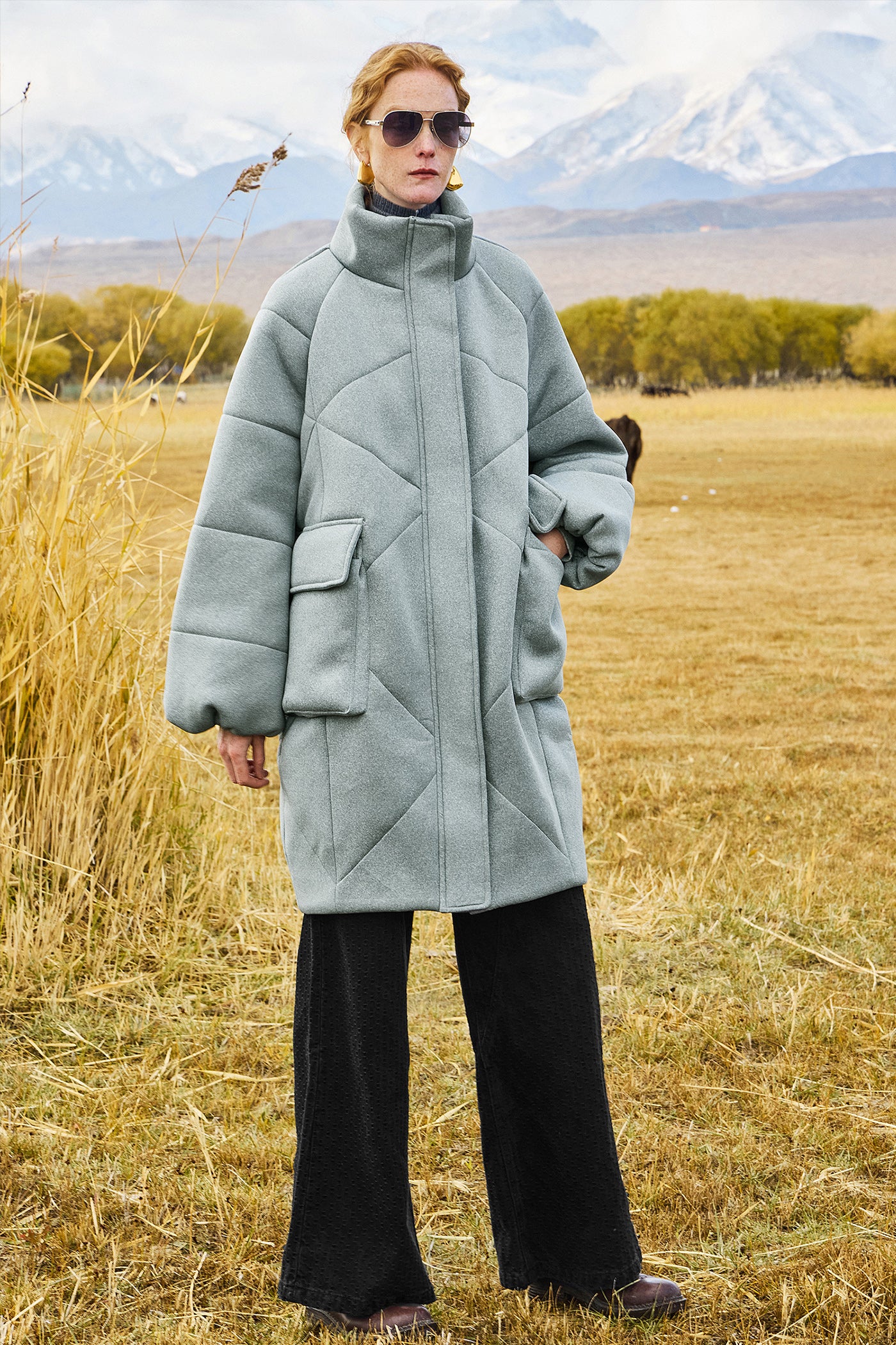 KAMILAN Women's Chic Wool-Padded Coat – 2025 Winter Collection, Warm Mid-Length Thickened Jacket
