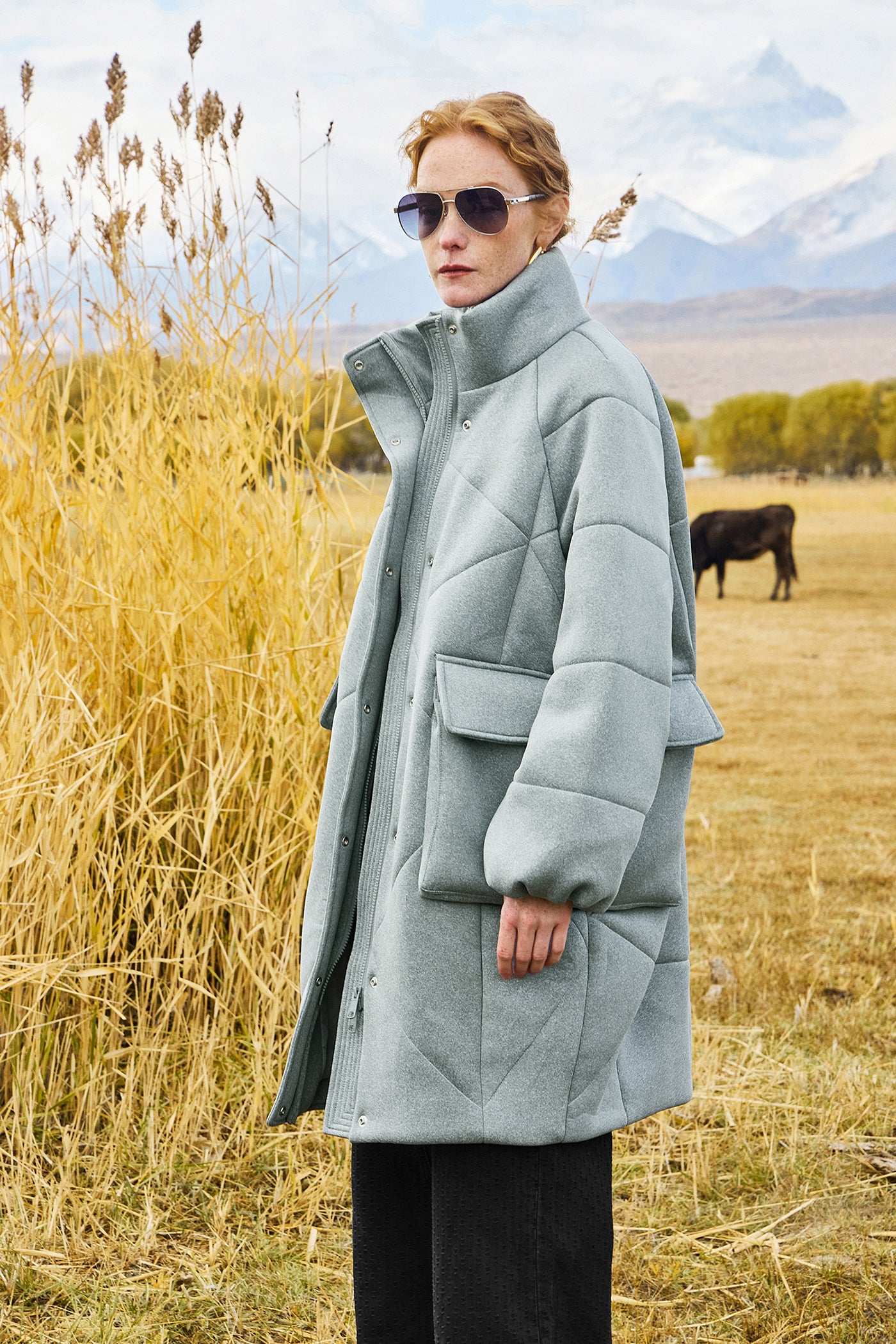 KAMILAN Women's Chic Wool-Padded Coat – 2025 Winter Collection, Warm Mid-Length Thickened Jacket