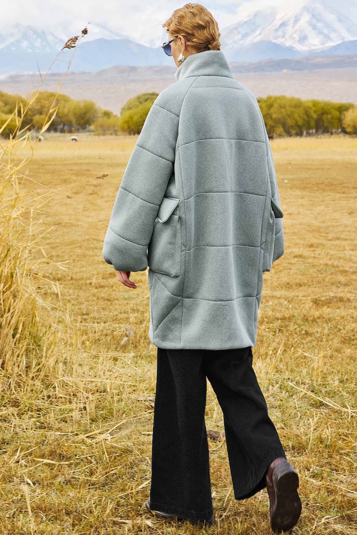 KAMILAN Women's Chic Wool-Padded Coat – 2025 Winter Collection, Warm Mid-Length Thickened Jacket