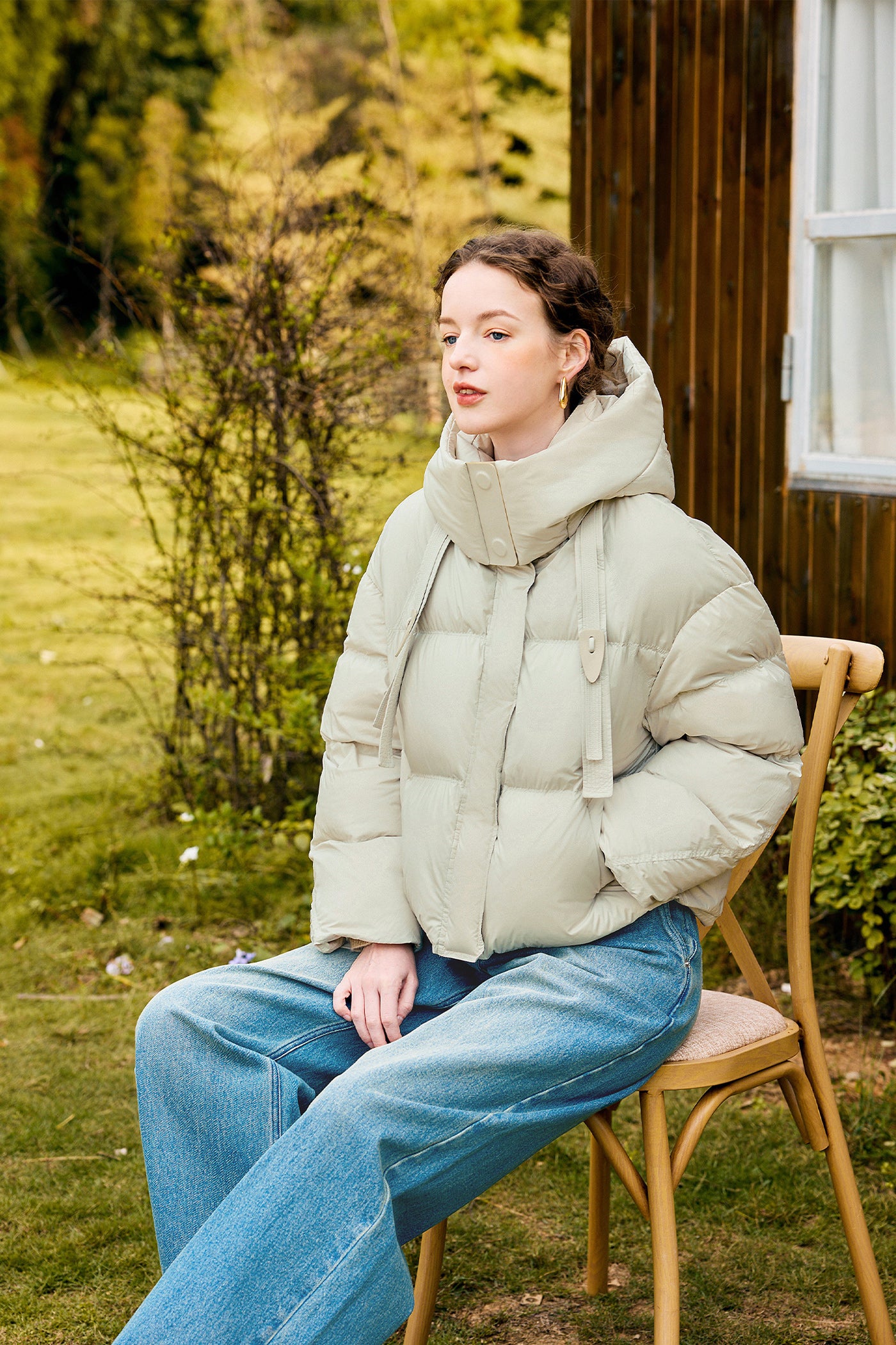 KAMILAN Outdoor Hiking Climbing Down Jacket Women's Short Style