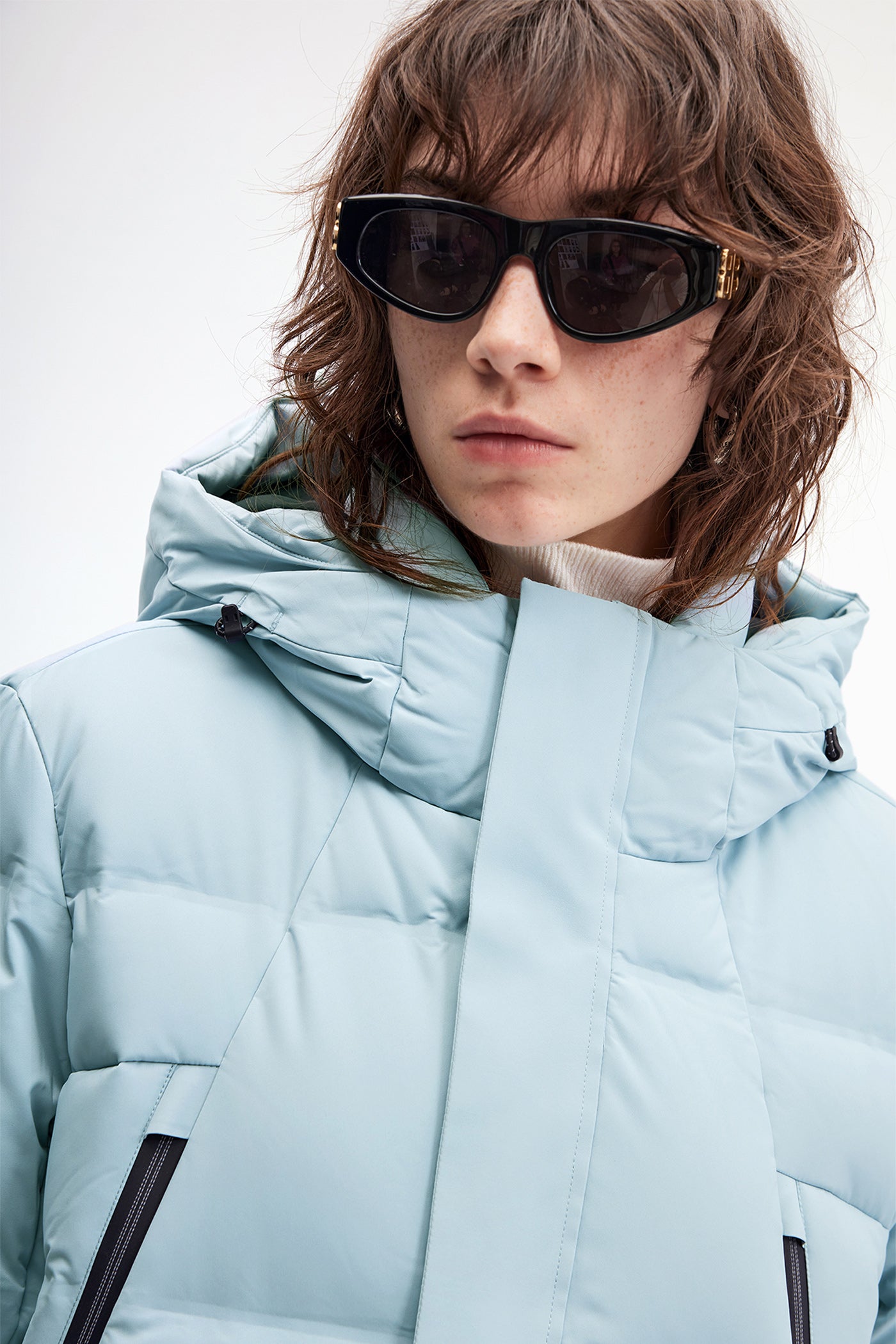 KAMILAN 2025 Winter New Mid‑Length White Goose Down Coat with Hood