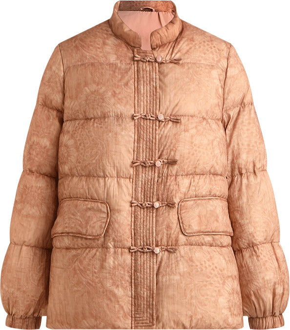 KAMILAN Women's Short Down Jacket – 2025 Winter New Chinese-Style White Goose Down Coat