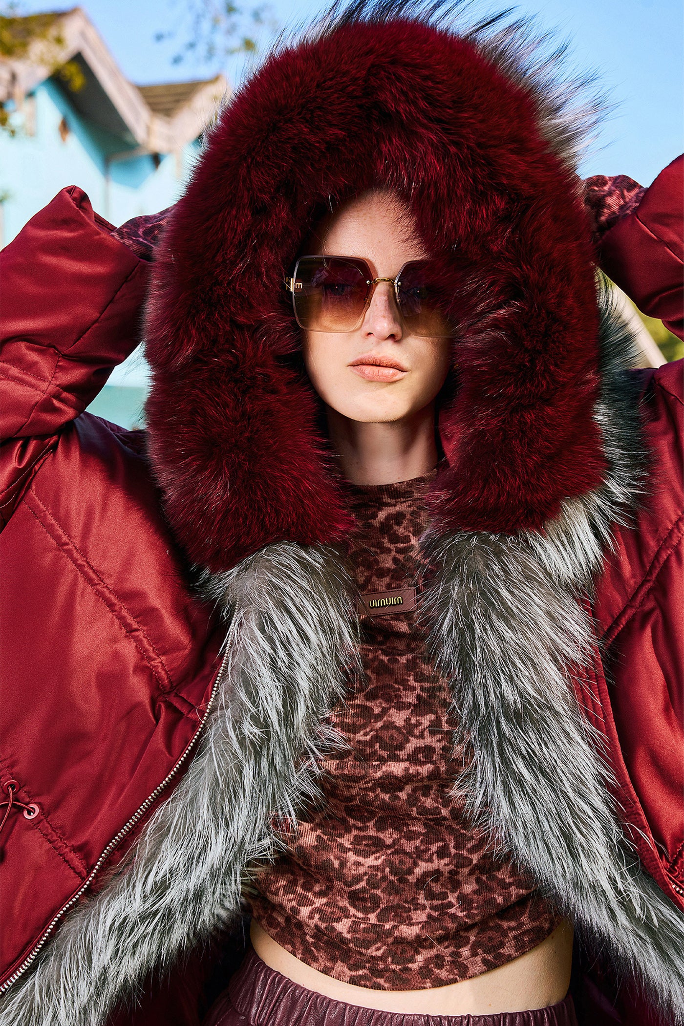 KAMILAN Luxury Hooded Mid-Length White Goose Down Coat — 2025 Winter New Arrival