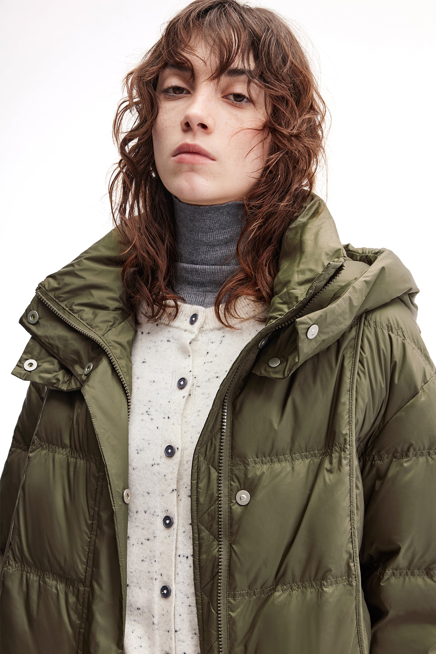 KAMILAN Women's 2025 Winter Hooded Down Jacket – Fashionable Warm White Duck Down Puffer Coat