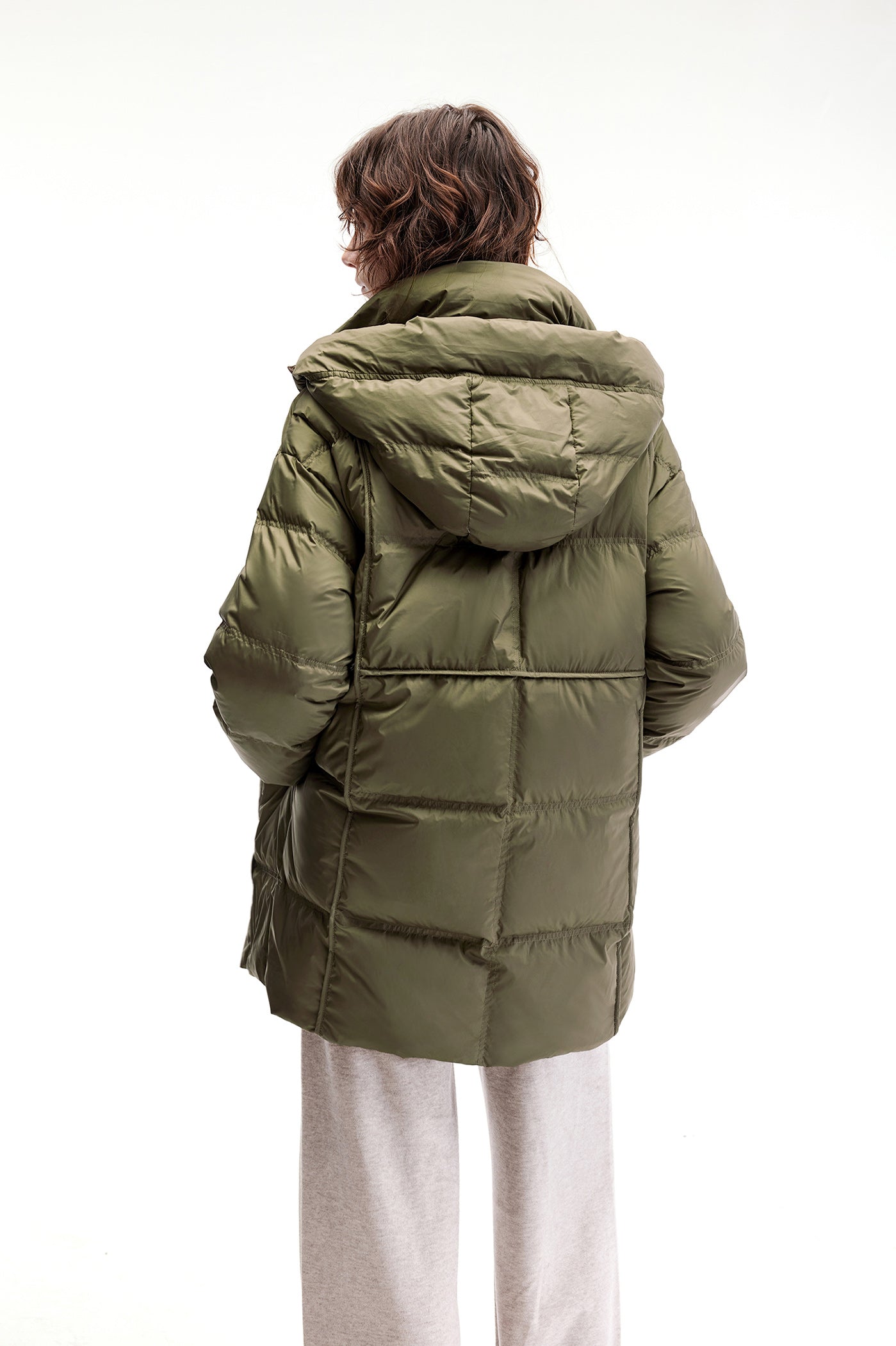 KAMILAN Women's 2025 Winter Hooded Down Jacket – Fashionable Warm White Duck Down Puffer Coat