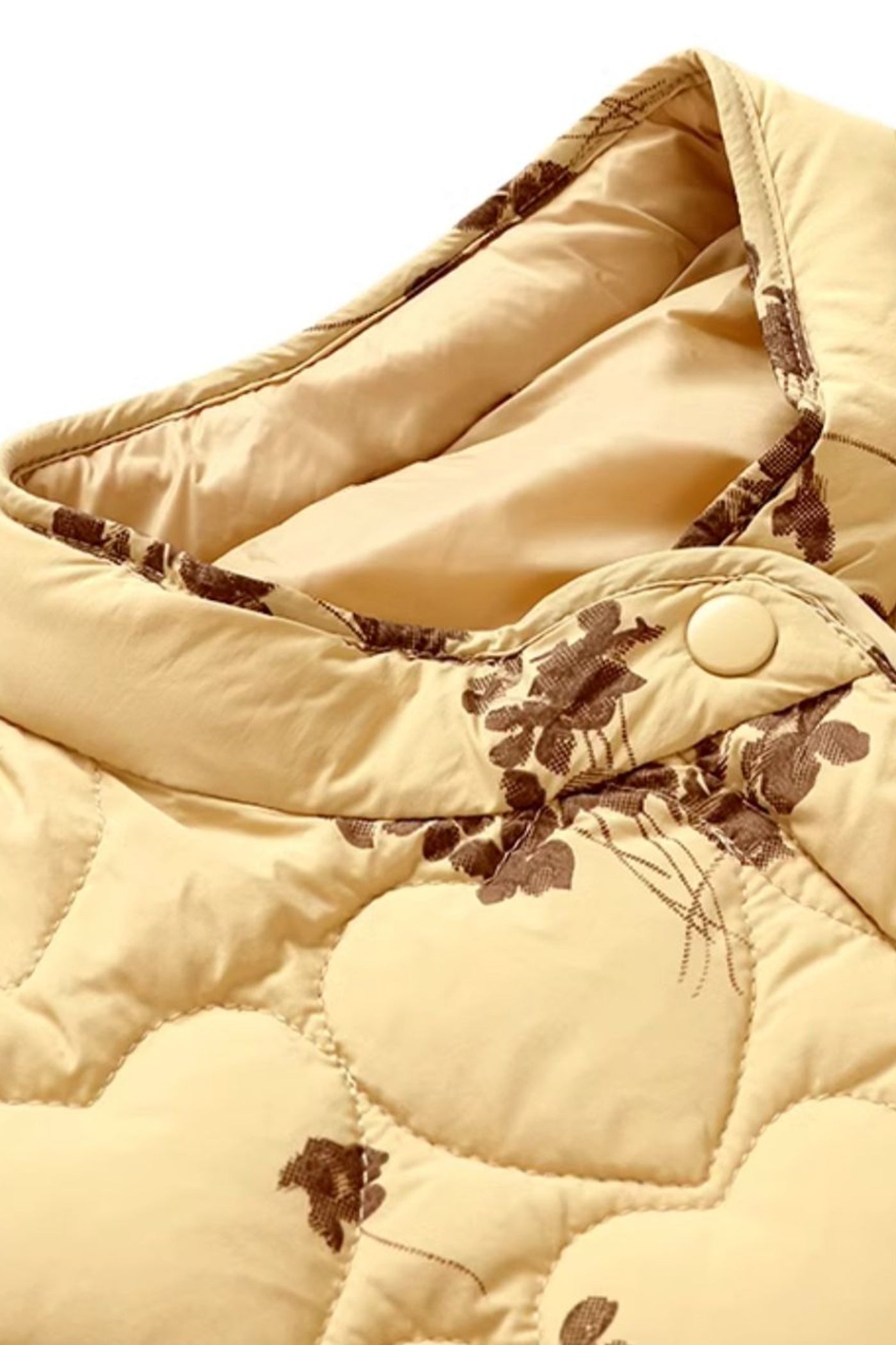 KAMILAN Women's Short Printed Down Jacket – 2025 Autumn Winter New Elegant White Duck Down Warm Coat