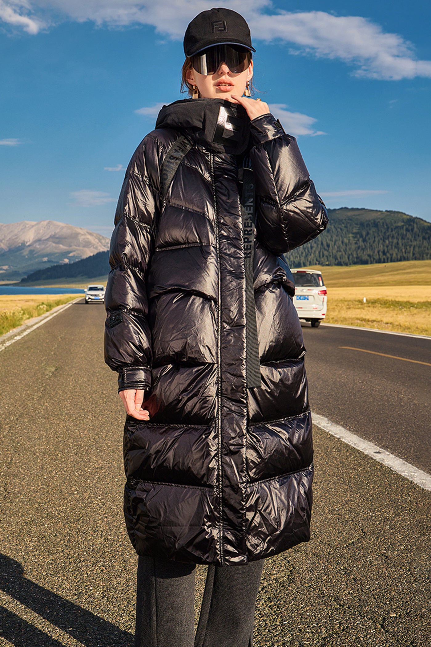 KAMILAN Stylish Hooded Down Coat – 2025 Winter Collection | Mid-Length White Duck Down Jacket for Women