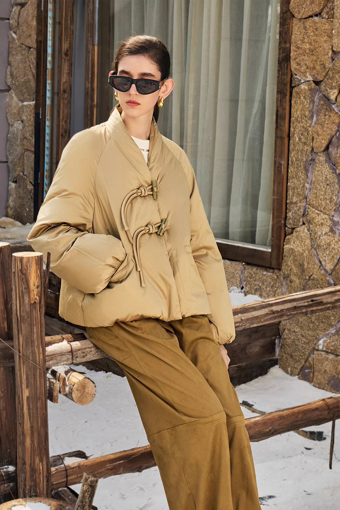 KAMILAN Women's White Goose Down Coat – 2025 Winter New Arrival