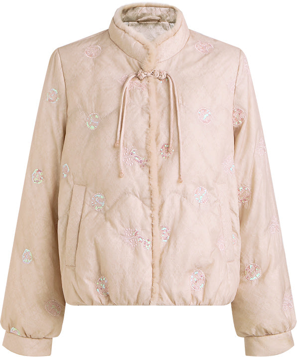 KAMILAN New Chinese Embroidered Down Jacket for Women in Winter