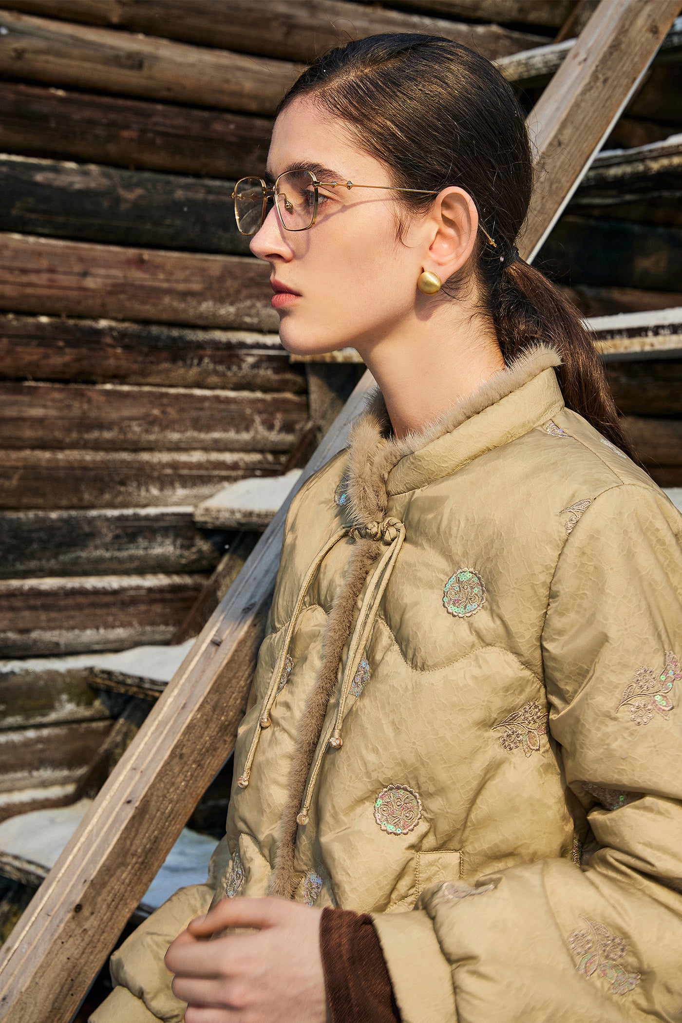 KAMILAN New Chinese Embroidered Down Jacket for Women in Winter