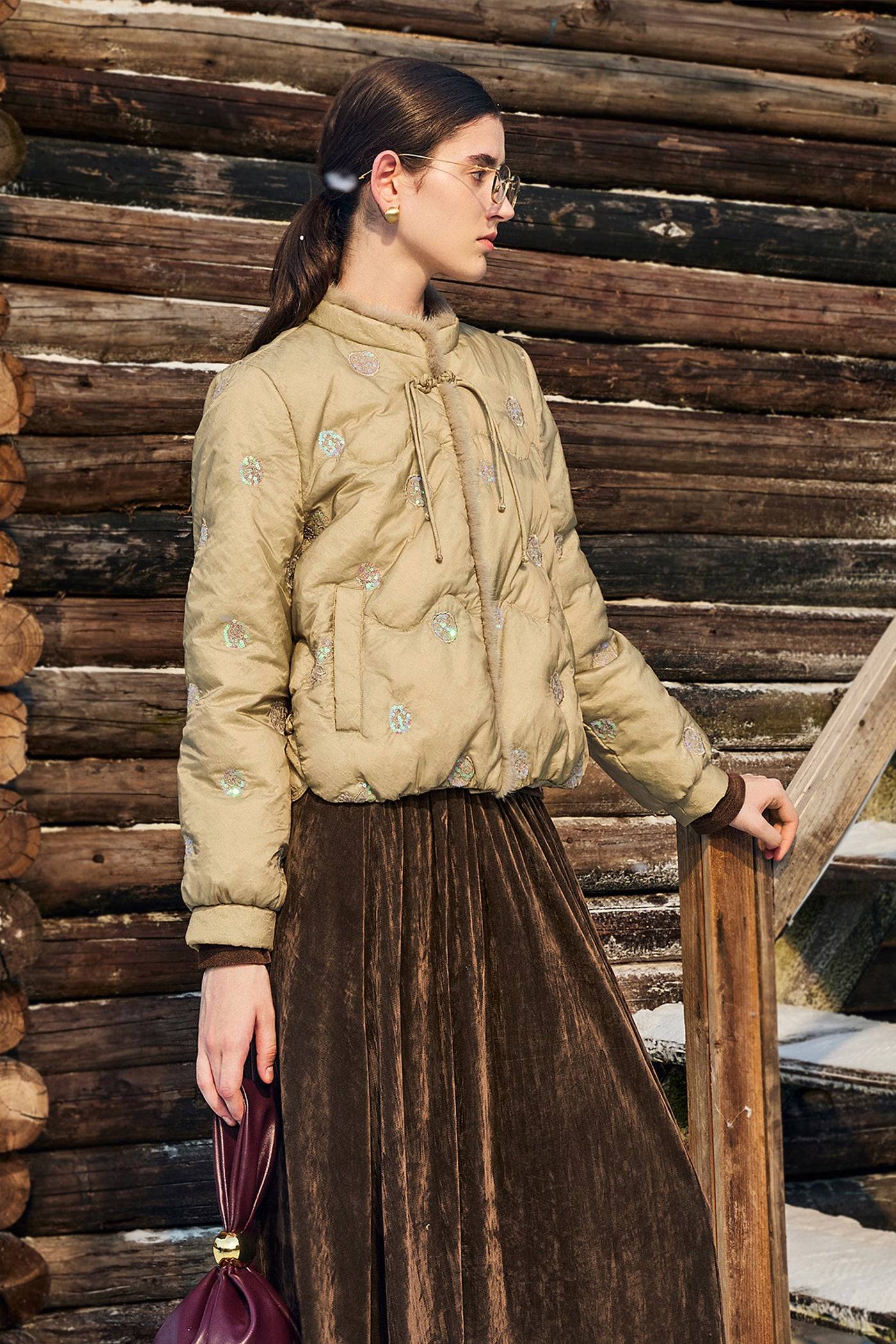 KAMILAN New Chinese Embroidered Down Jacket for Women in Winter