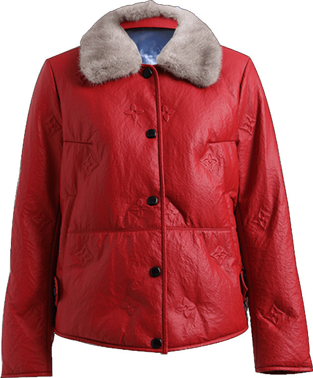 KAMILAN Women's Short Leather Down Jacket – 2025 Winter Warm Genuine Leather Coat with Mink Fur Collar