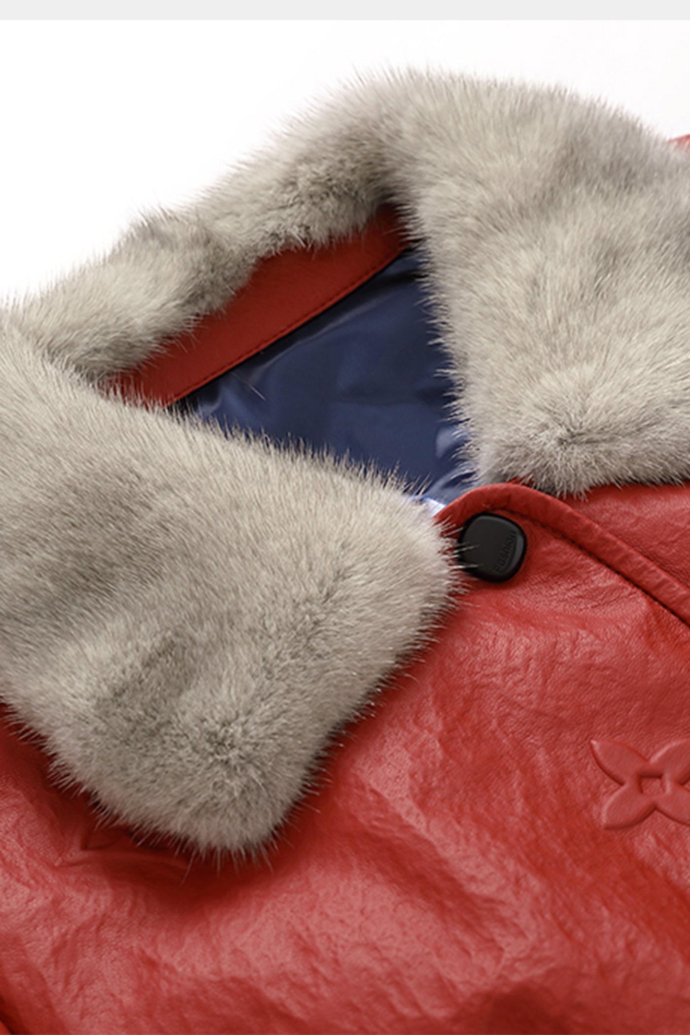 KAMILAN Women's Short Leather Down Jacket – 2025 Winter Warm Genuine Leather Coat with Mink Fur Collar
