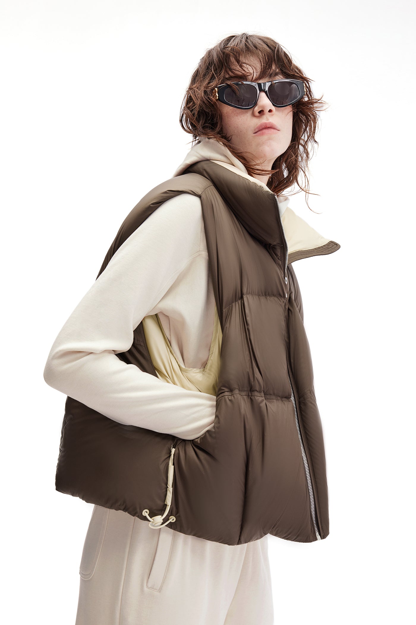 KAMILAN Short Down Vest Jacket for Women - Winter Wear