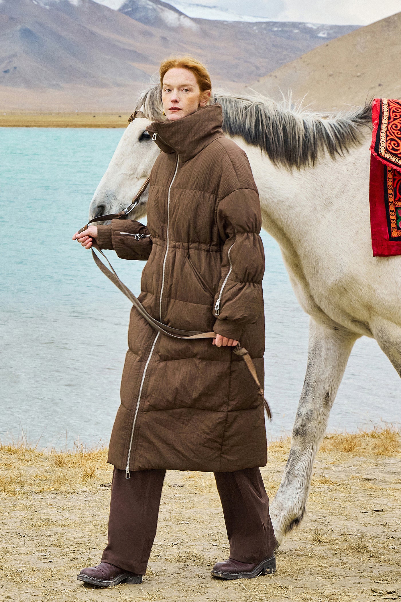 KAMILAN Women's White Goose Down Coat – 2025 Winter New Mid-Length Warm Hooded Puffer Jacket