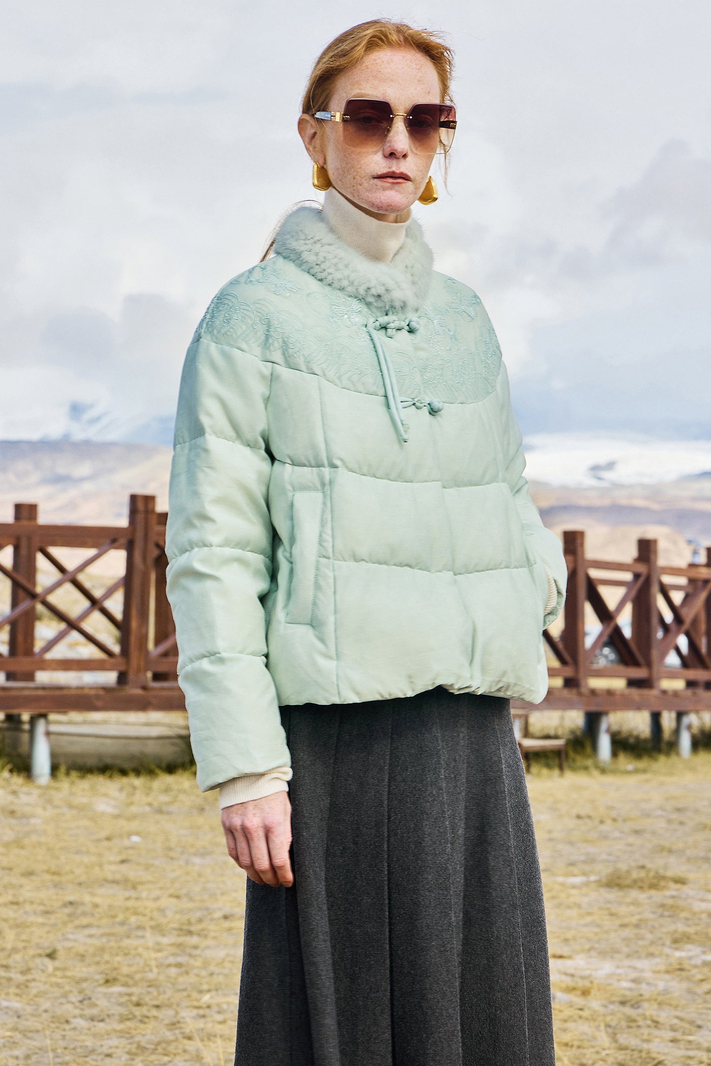 KAMILAN New Chinese Mink Fur Spliced Down Jacket For Winter