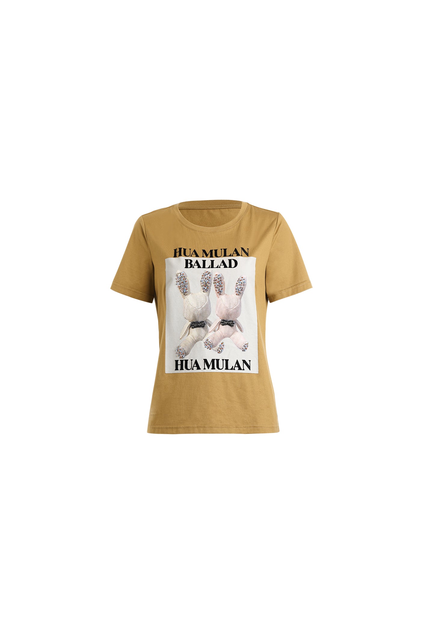 Kamilan 3D Beaded Print Pure Cotton T-Shirt
