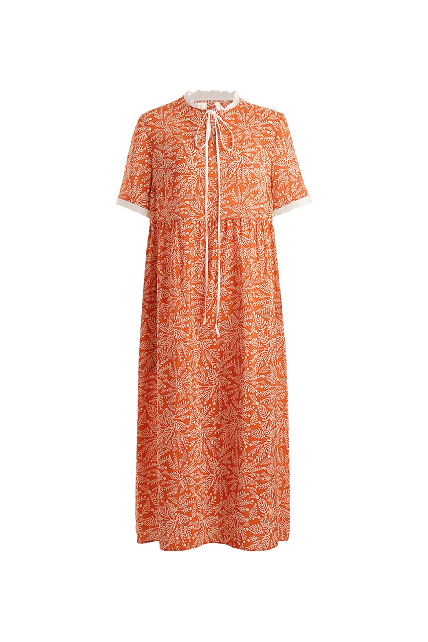 KAMILAN Vintage Floral Printed Mulberry Silk Dress