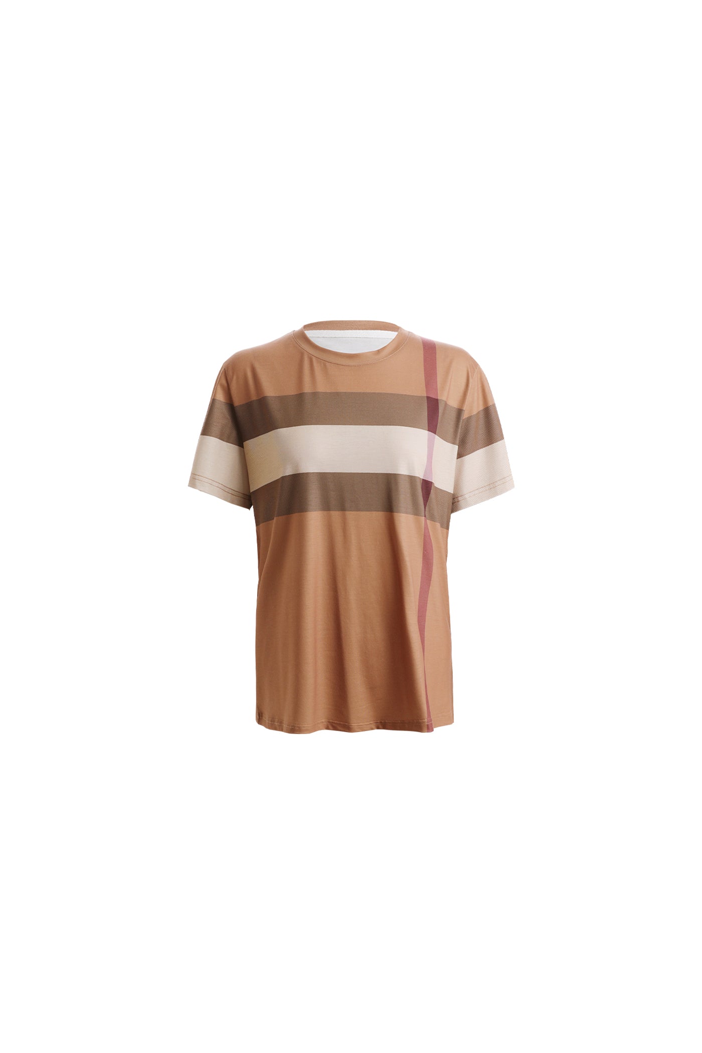 KAMILAN Striped Short-Sleeve Printed T-Shirt