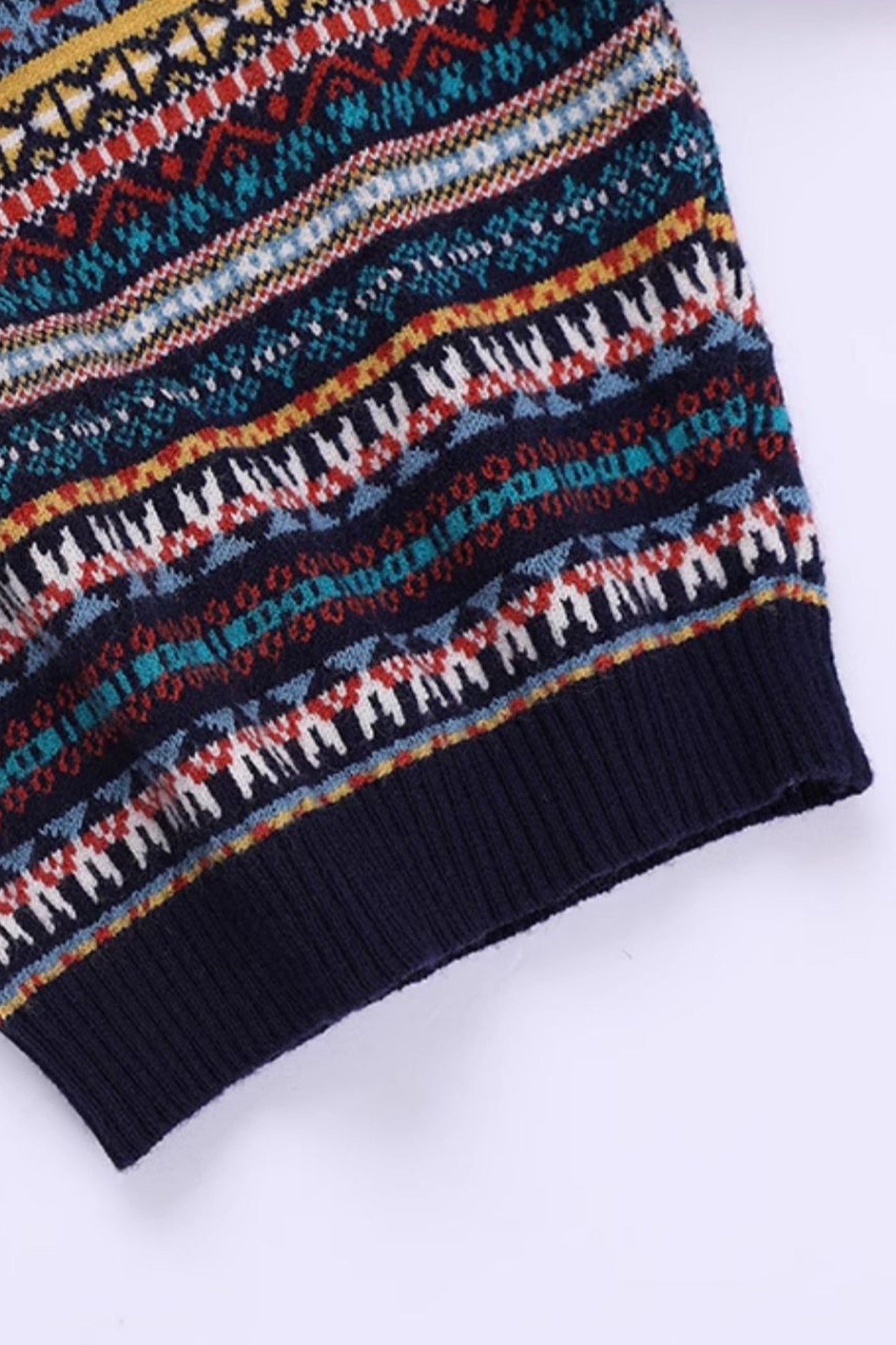 KAMILAN European and American Style Printed Knit Sweater