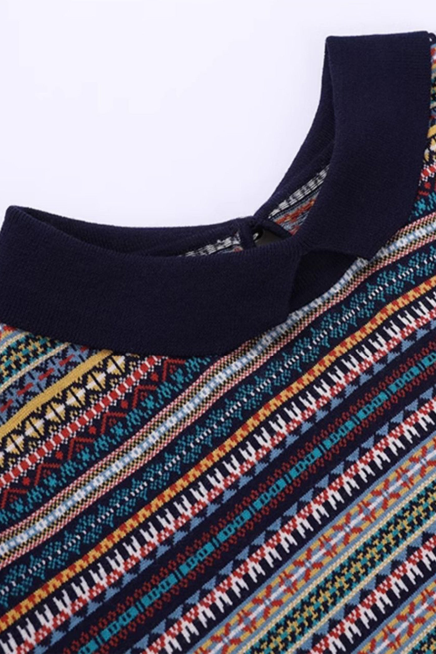 KAMILAN European and American Style Printed Knit Sweater