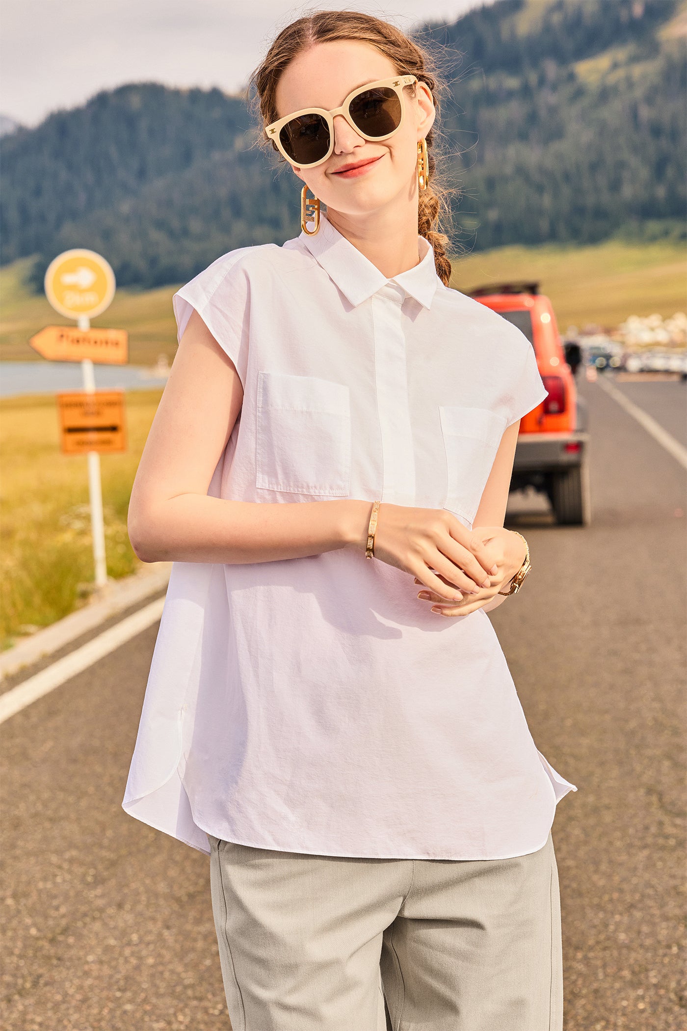 KAMILAN Designer Vintage-Inspired Short-Sleeve Shirt