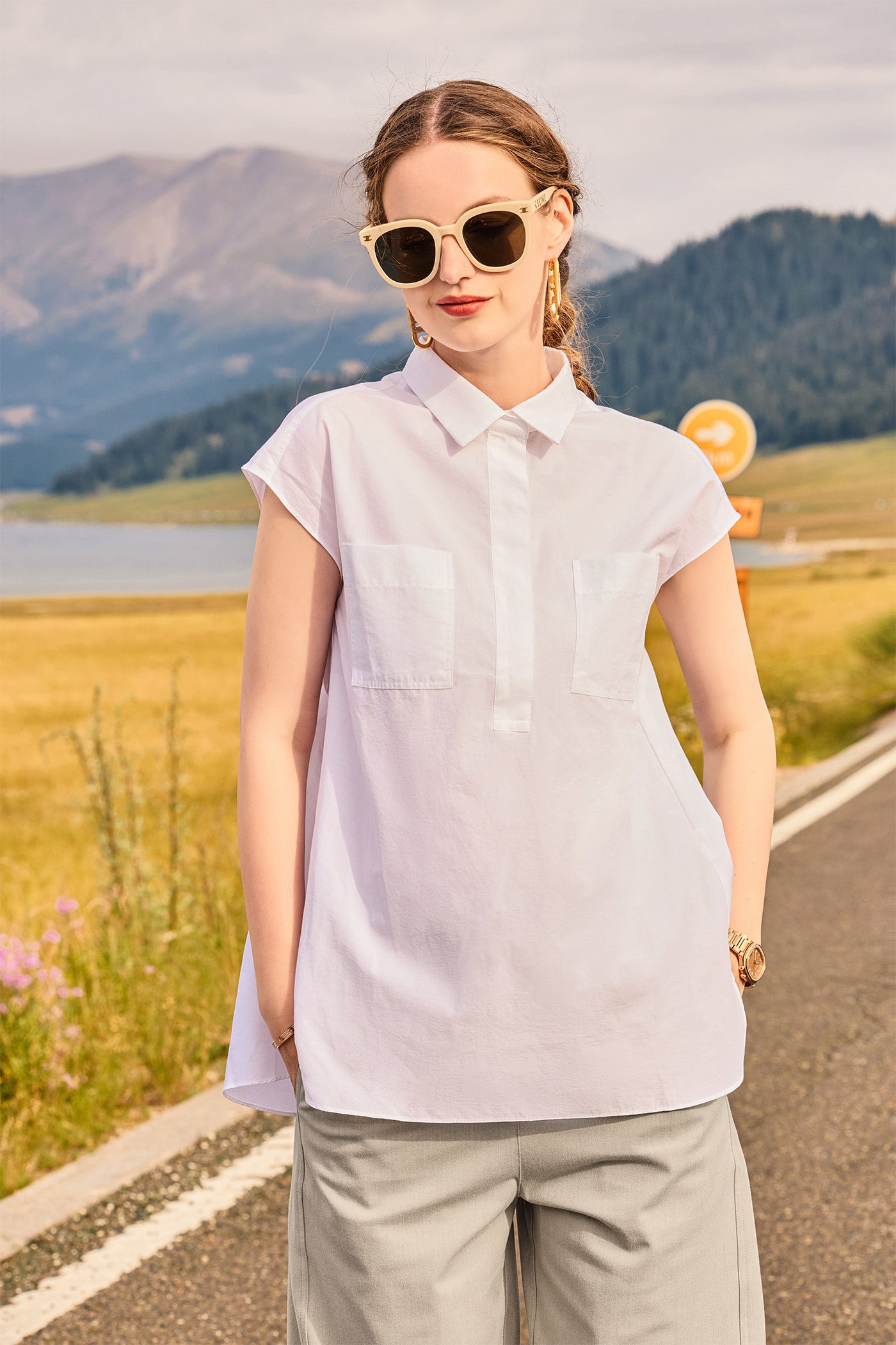 KAMILAN Designer Vintage-Inspired Short-Sleeve Shirt