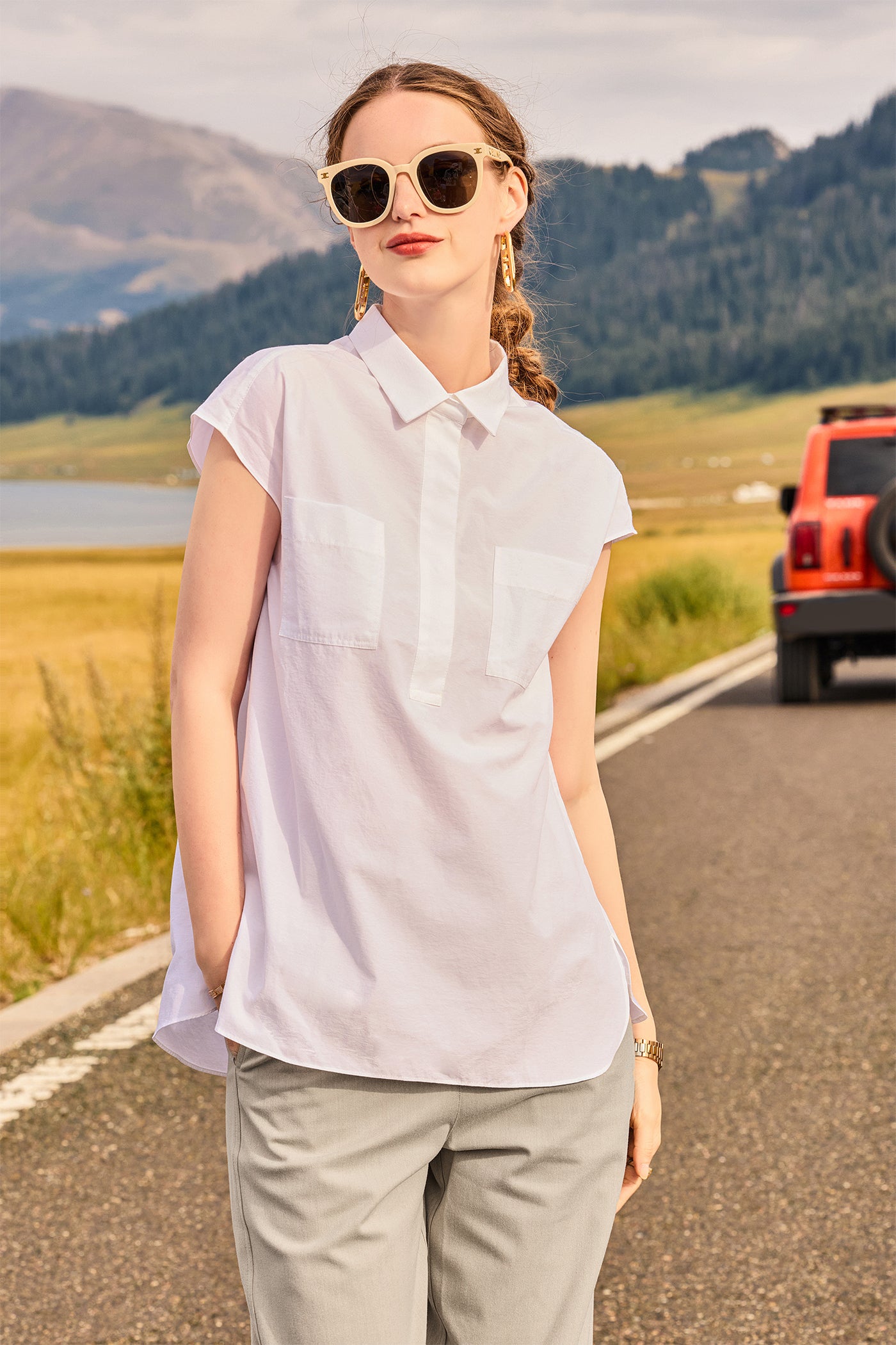 KAMILAN Designer Vintage-Inspired Short-Sleeve Shirt