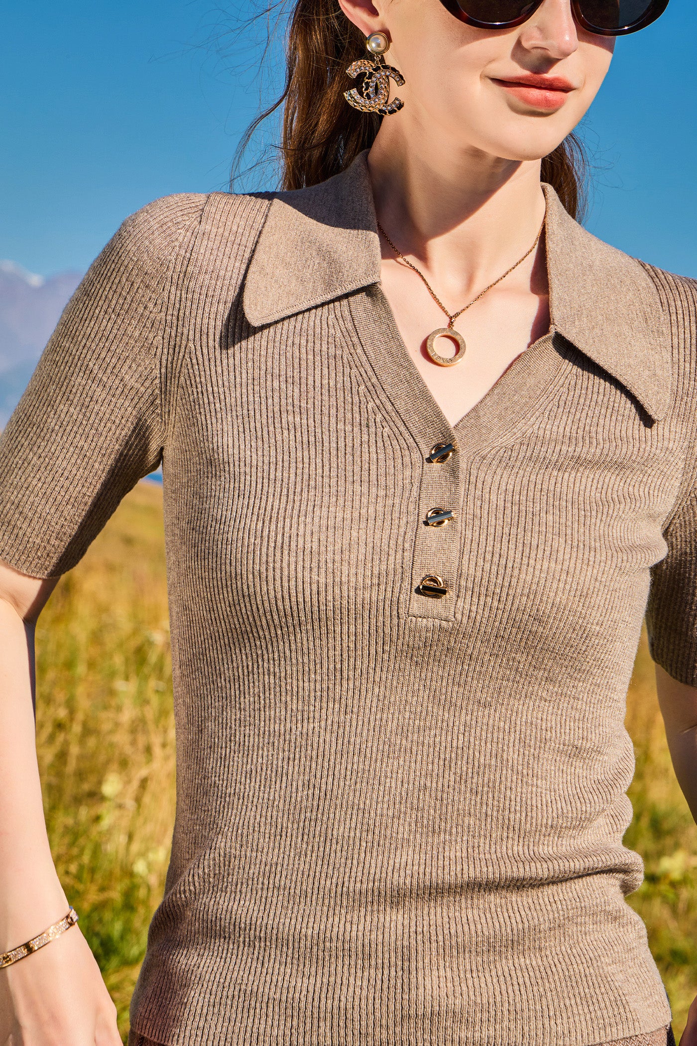 KAMILAN Slim-Fit Cropped Knit Sweater