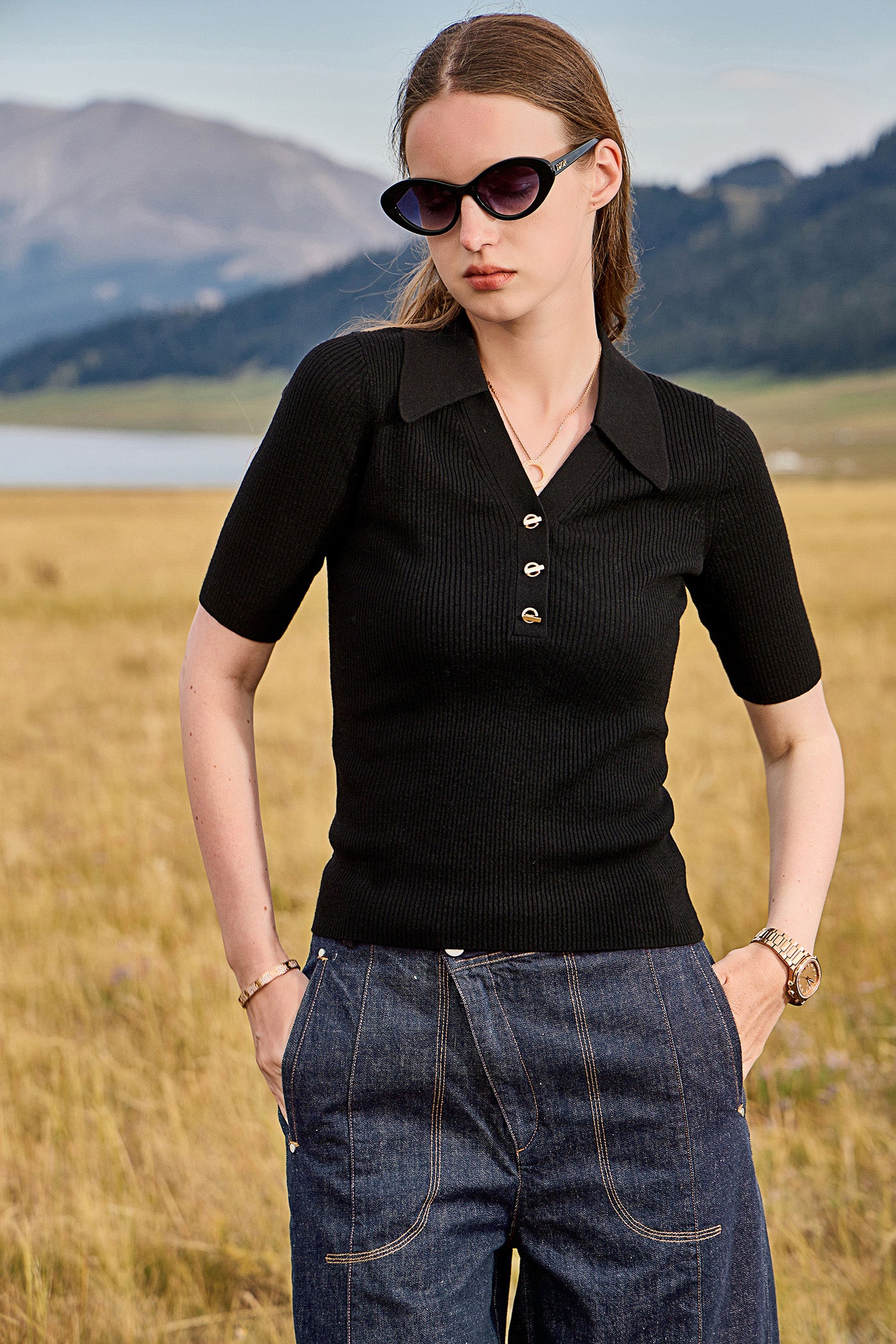 KAMILAN Slim-Fit Cropped Knit Sweater