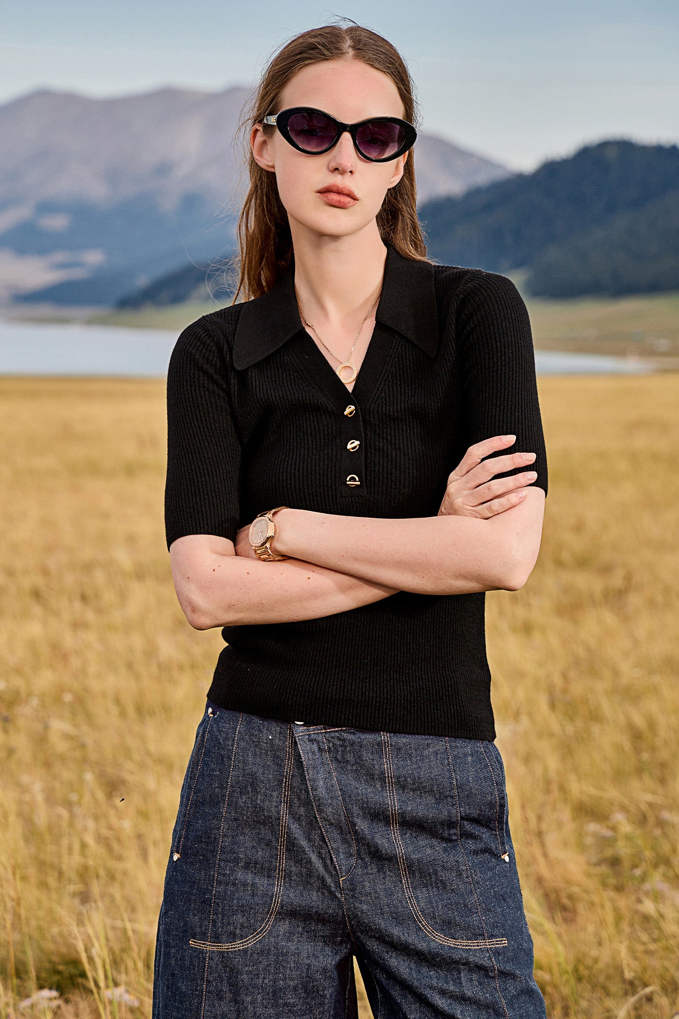 KAMILAN Slim-Fit Cropped Knit Sweater