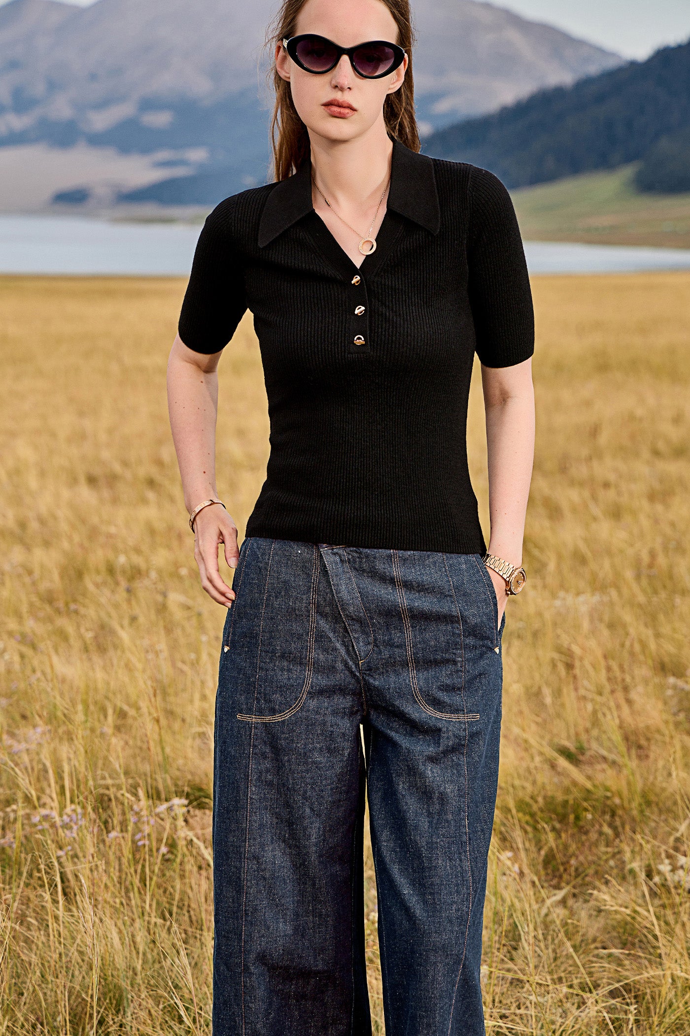 KAMILAN Slim-Fit Cropped Knit Sweater