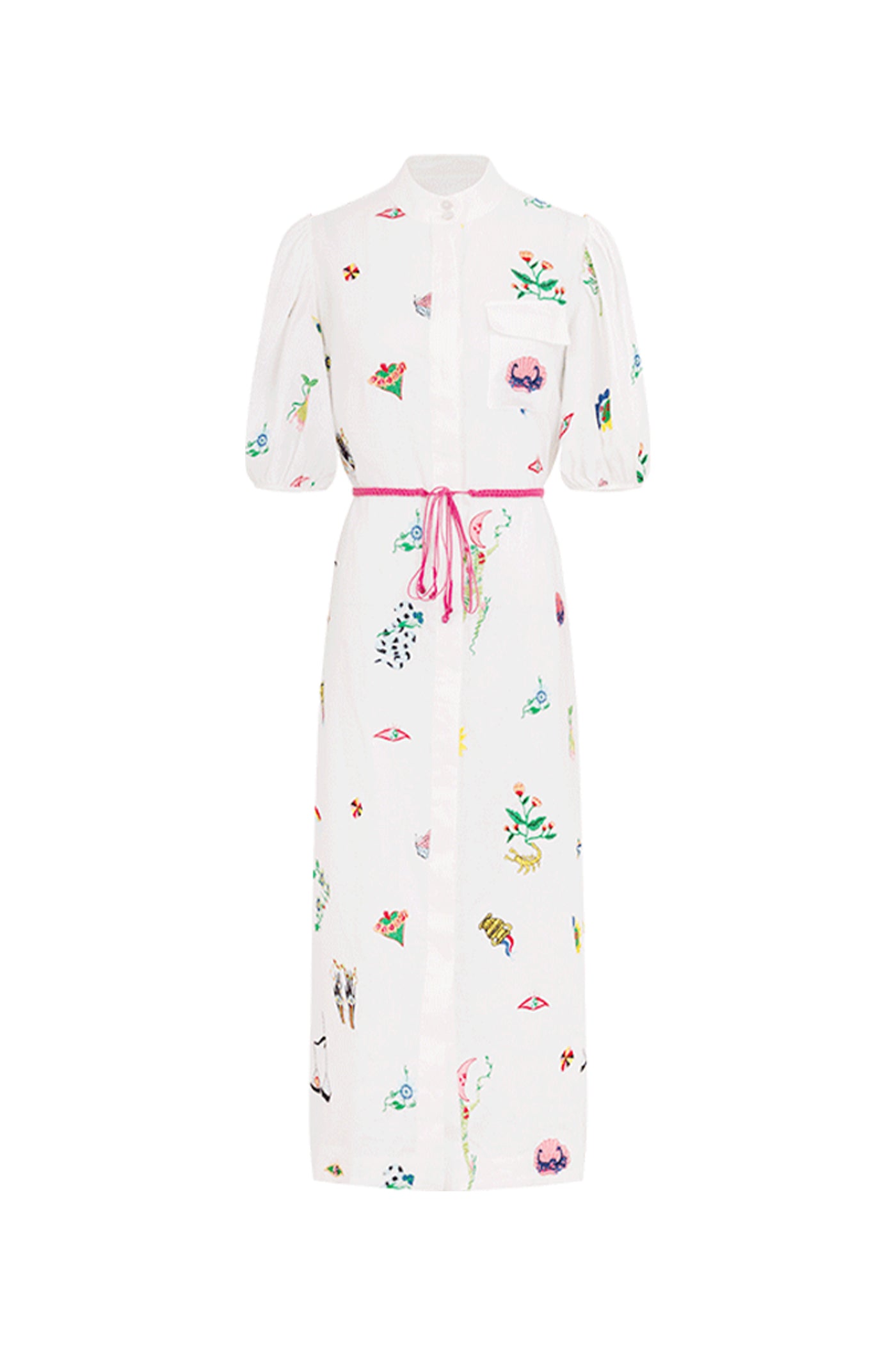 KAMILAN Linen Embroidered Dress