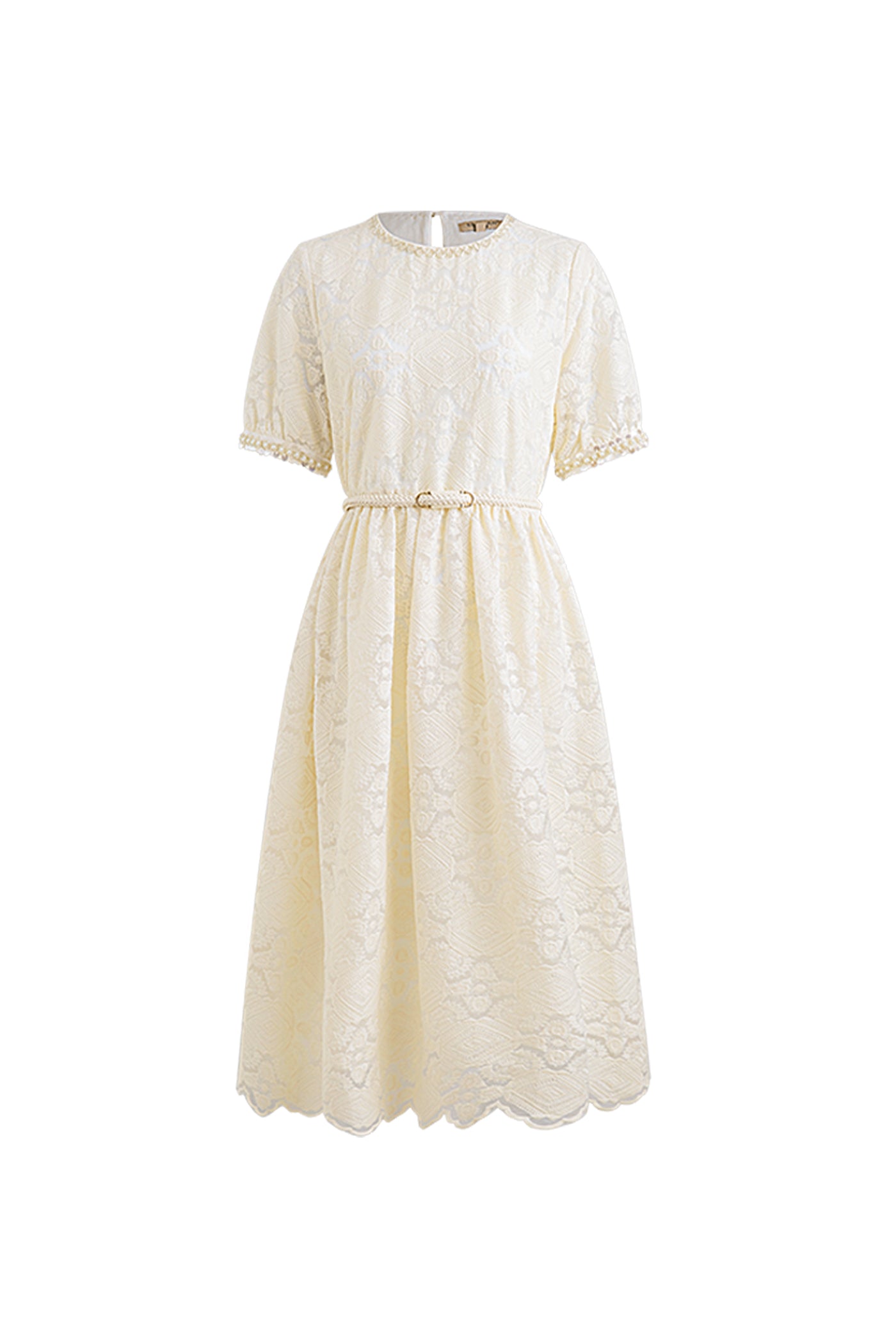 KAMILAN Vintage-Style Beaded Embroidered Dress