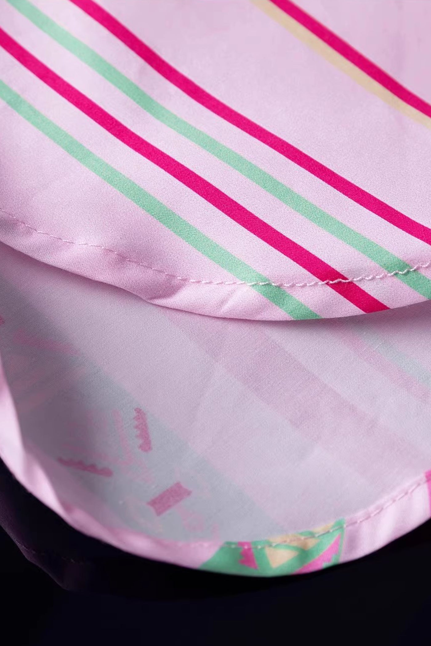 Kamilan Fashion Printed Color Stripe T-shirt