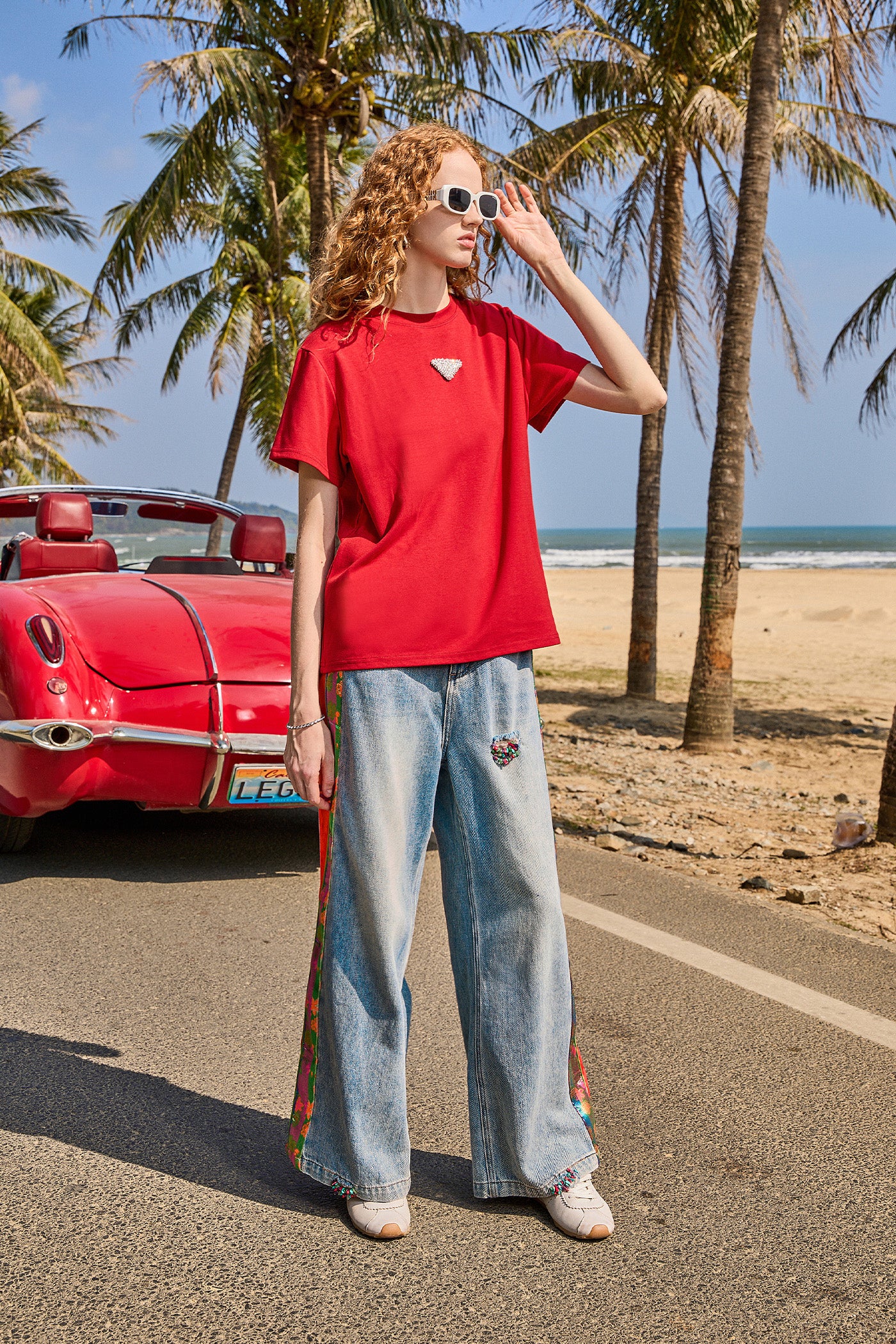 KAMILAN Women's 2025 Spring Fall Modern Vintage High-Waisted Wide-Leg Straight Jeans