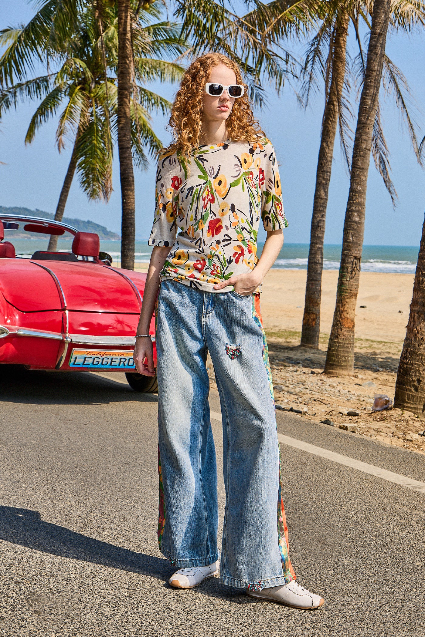 KAMILAN Women's 2025 Spring Fall Modern Vintage High-Waisted Wide-Leg Straight Jeans