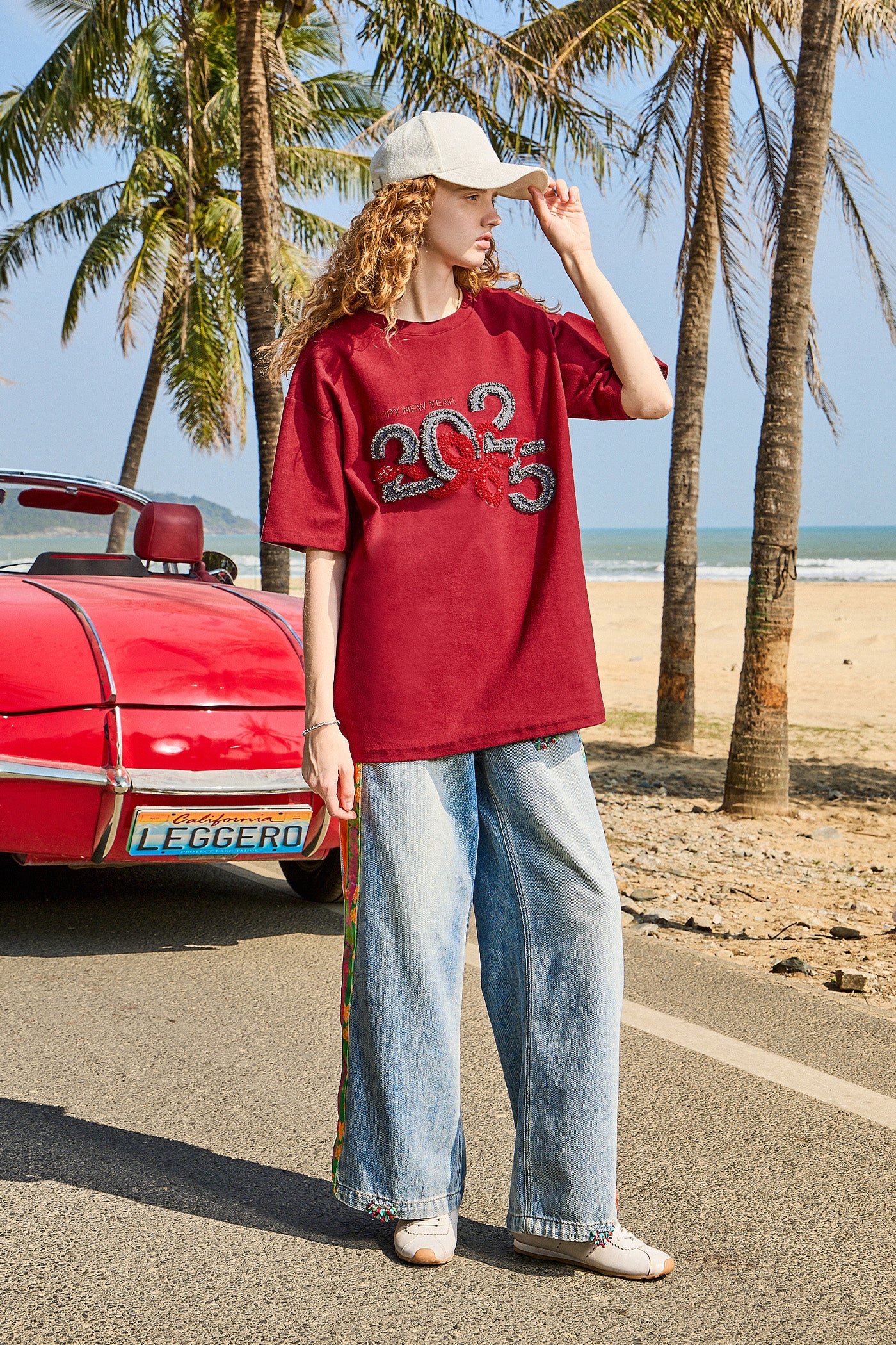 KAMILAN Women's 2025 Spring Fall Modern Vintage High-Waisted Wide-Leg Straight Jeans