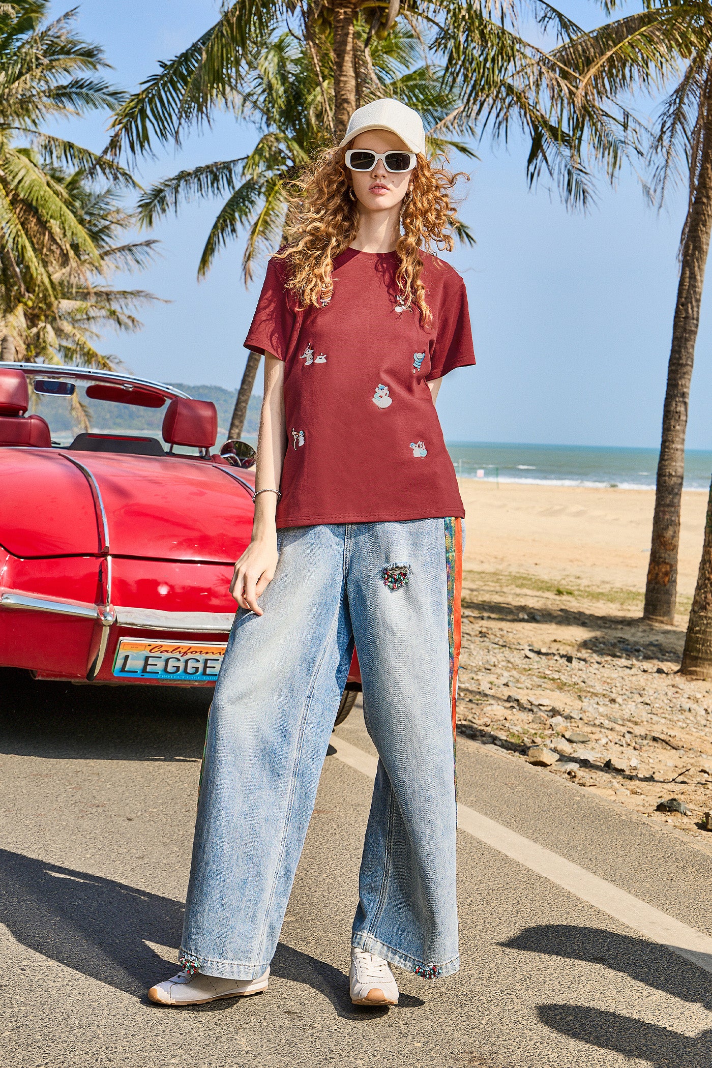 KAMILAN Women's 2025 Spring Fall Modern Vintage High-Waisted Wide-Leg Straight Jeans