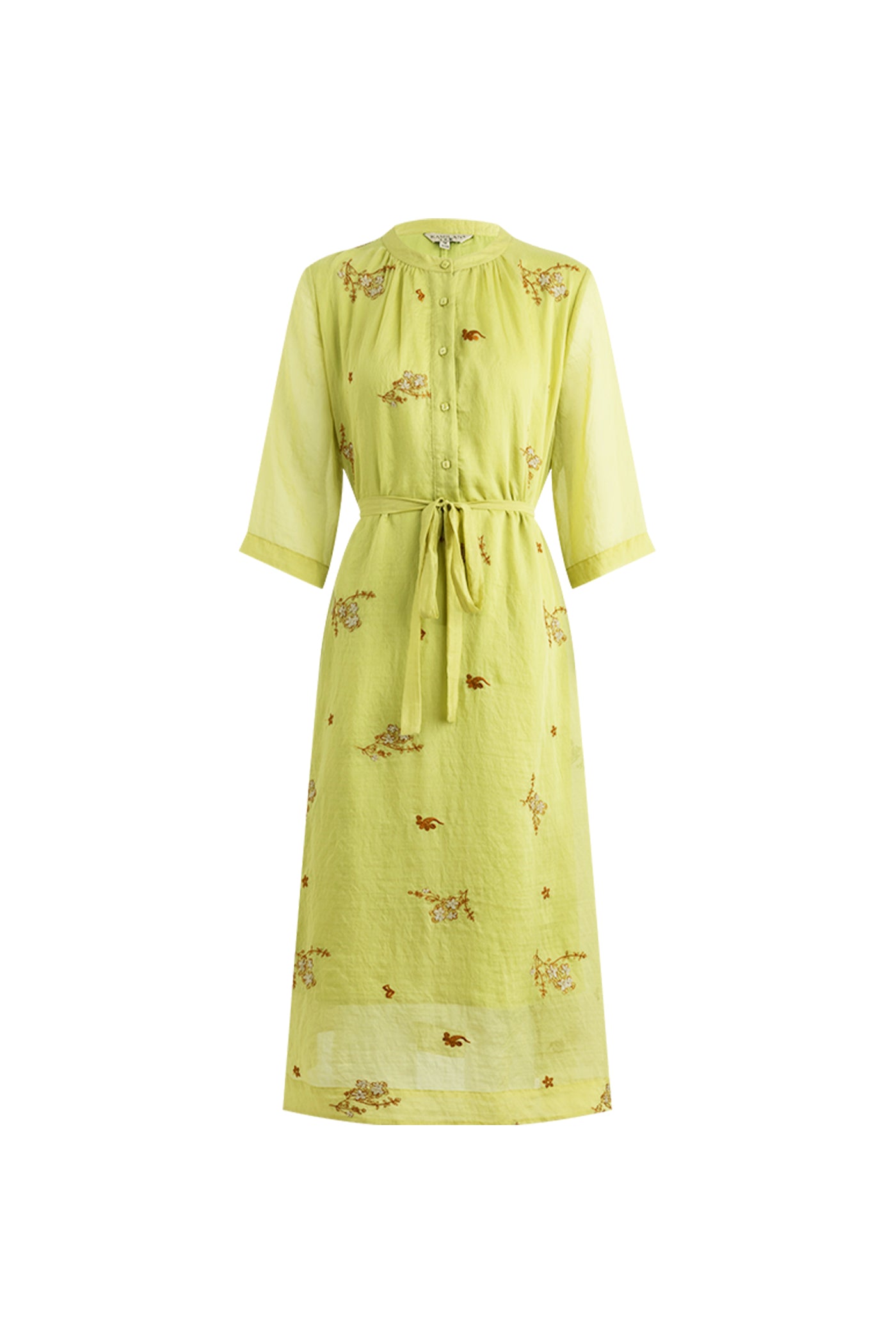 KAMILAN Vintage High-Waisted Embroidered Dress