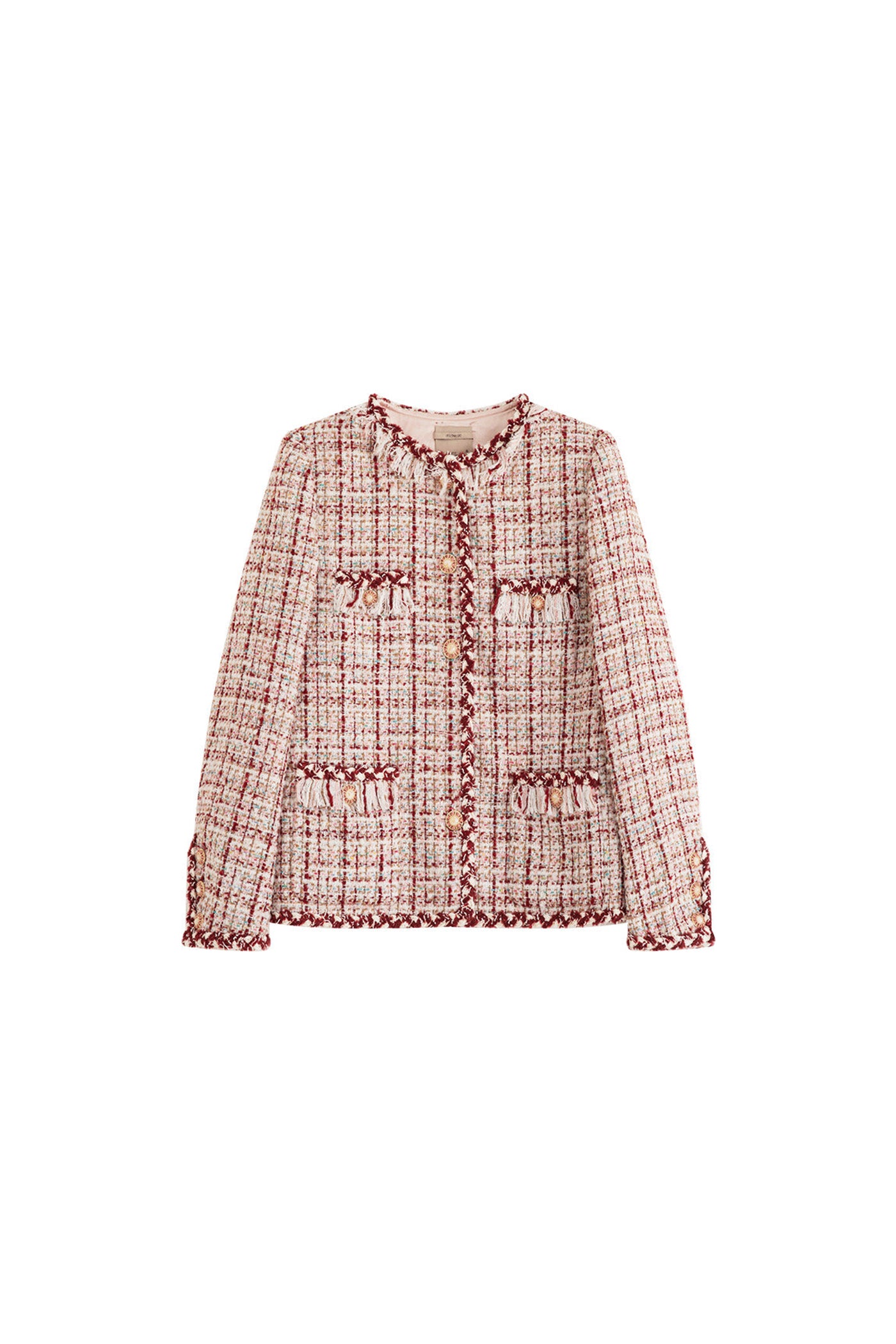 KAMILAN Women's Tweed Fringe Jacket – 2025 Autumn New Short Elegant French-Style Coat