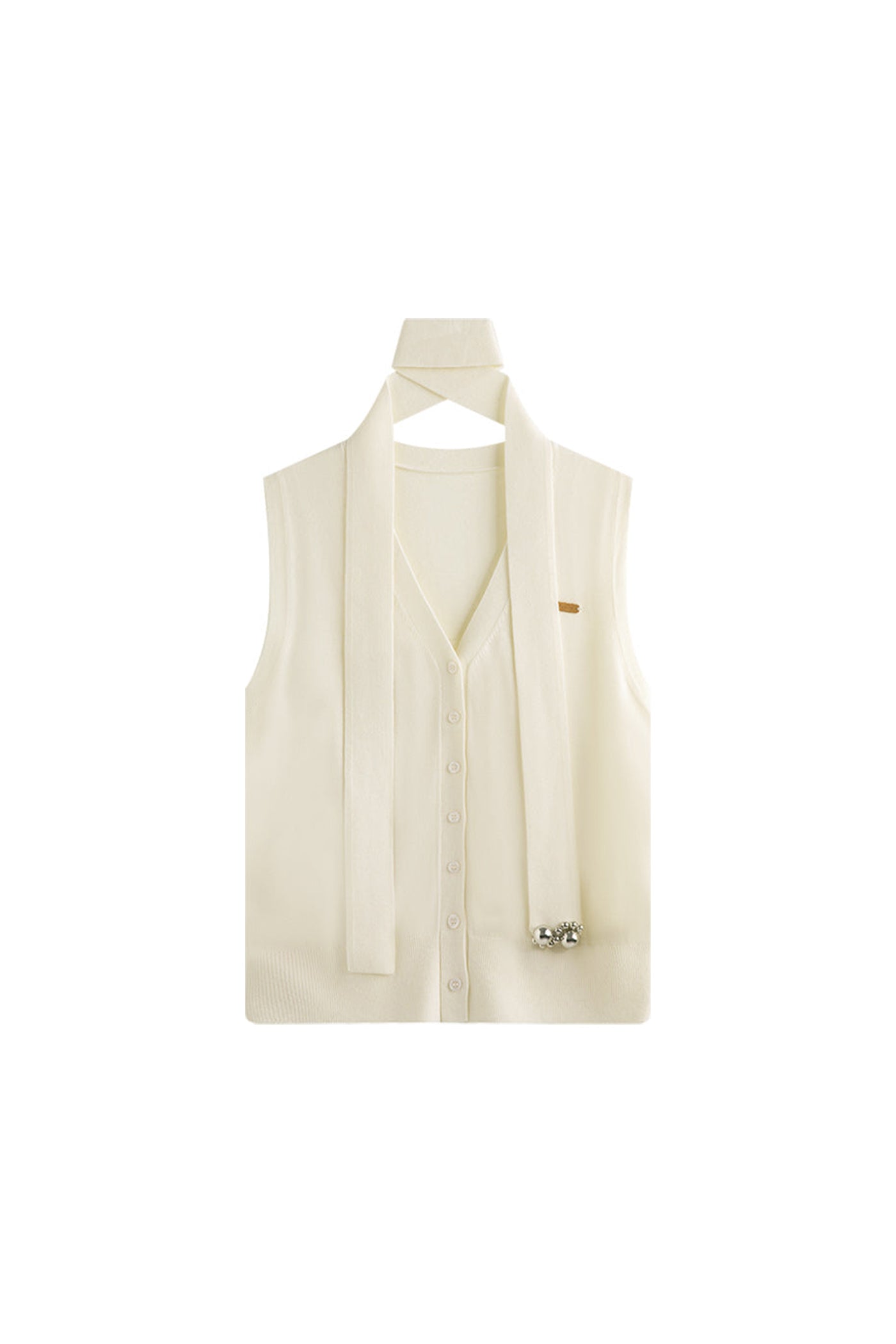 KAMILAN French Design Sleeveless Knitted Top