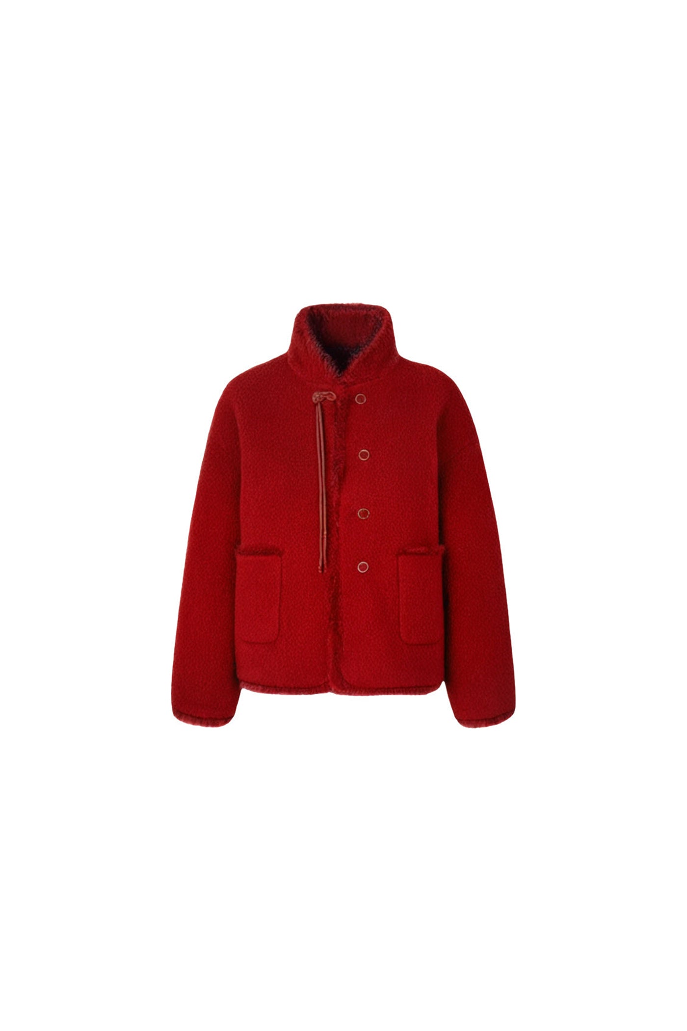 KAMILAN Women's New Chinese-Style Coat – 2025 Autumn/Winter Fur-Trimmed Round-Neck Jacket