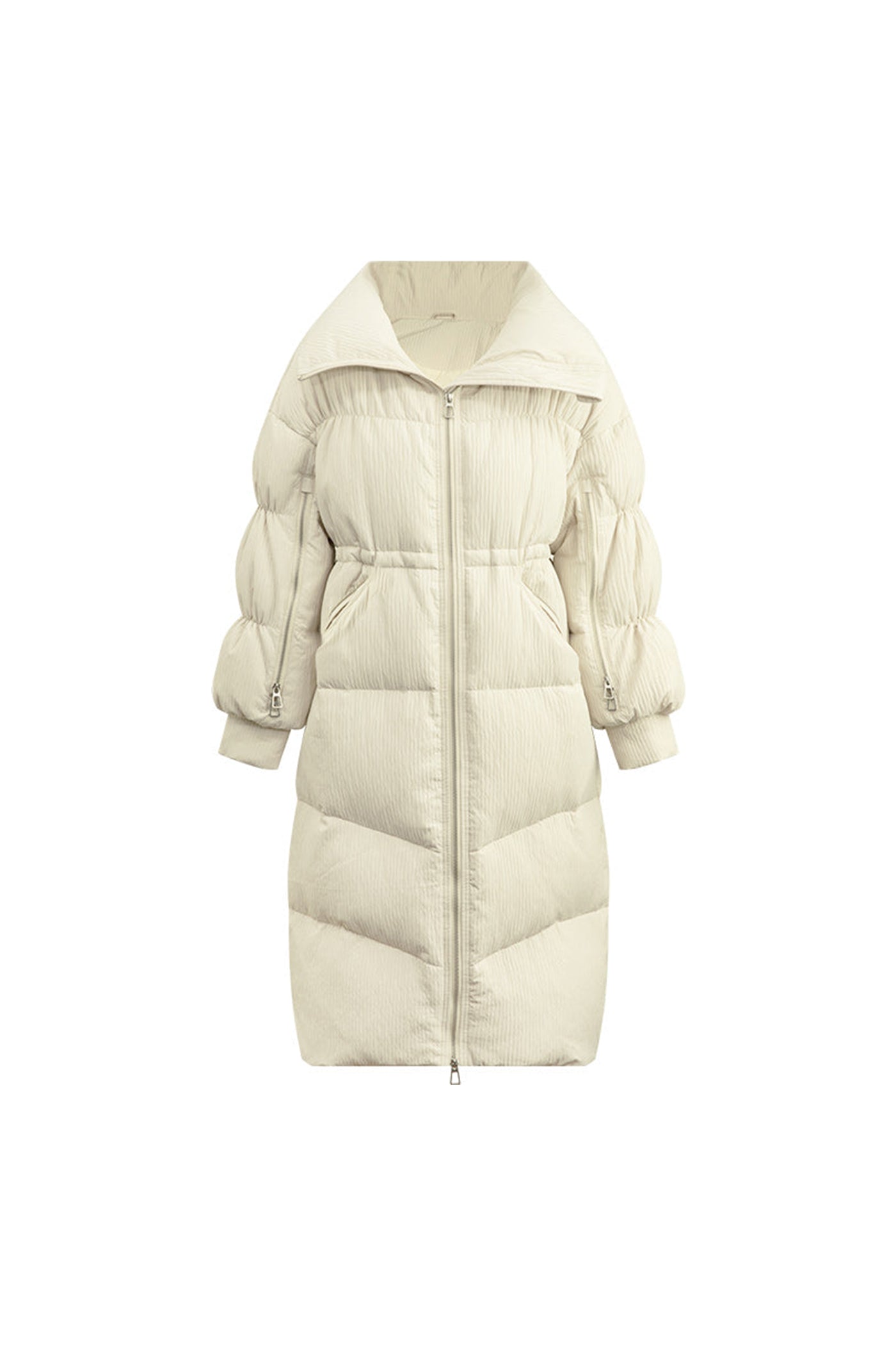 KAMILAN Women's White Goose Down Coat – 2025 Winter New Mid-Length Warm Hooded Puffer Jacket