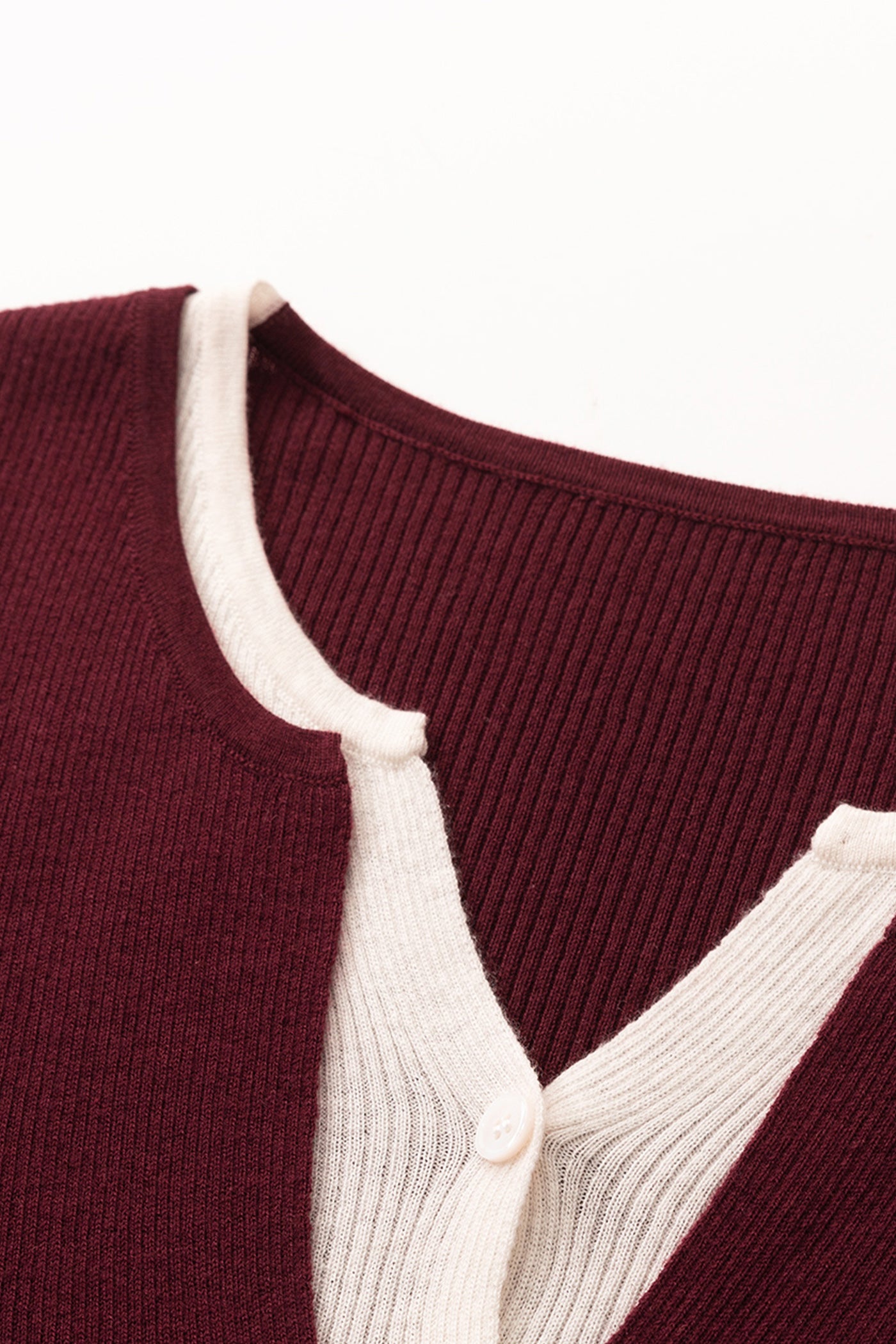 Kamilan Patchwork Short Wool Knit Cardigan